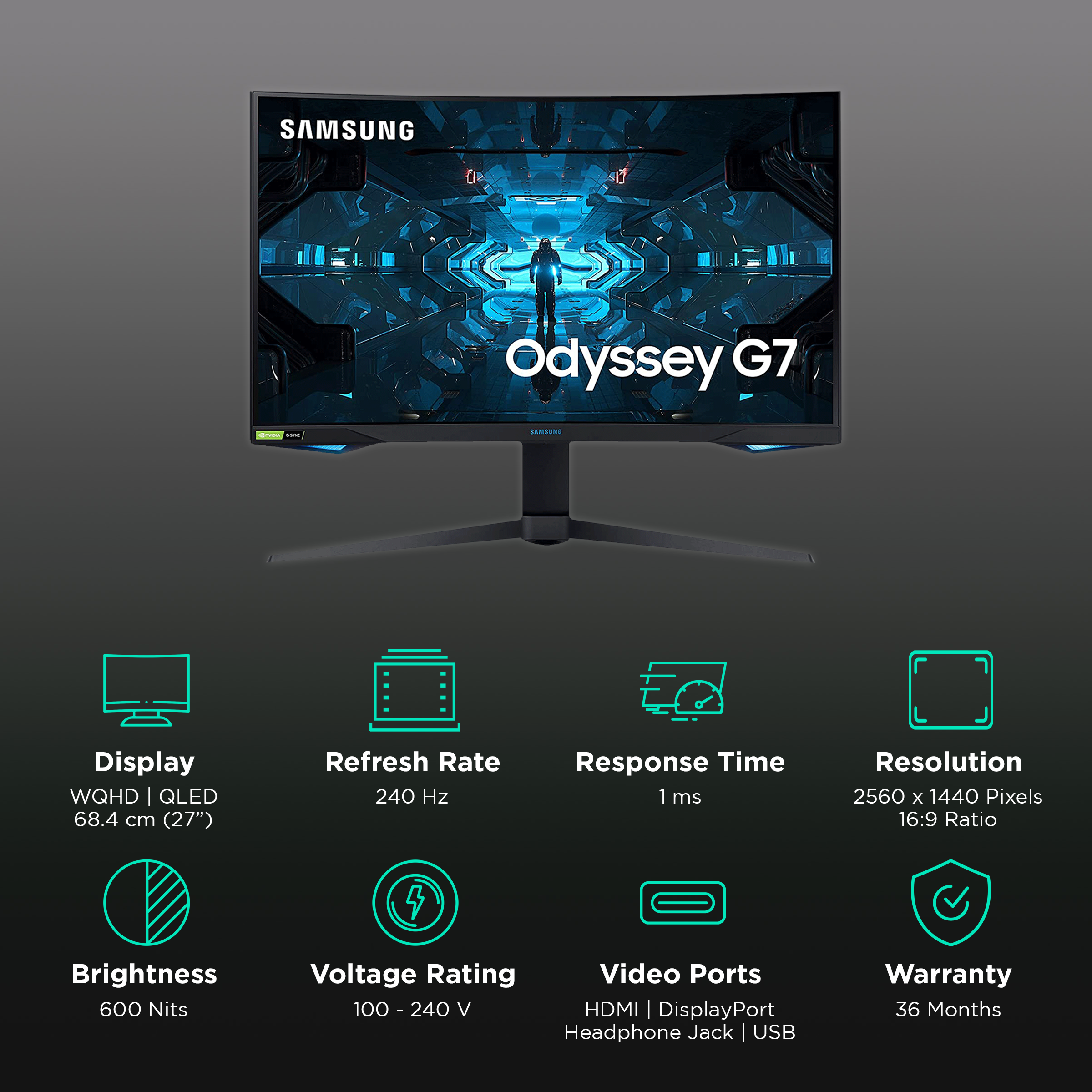 Best Buy: Samsung Odyssey G7 27 LED Curved QHD FreeSync and G