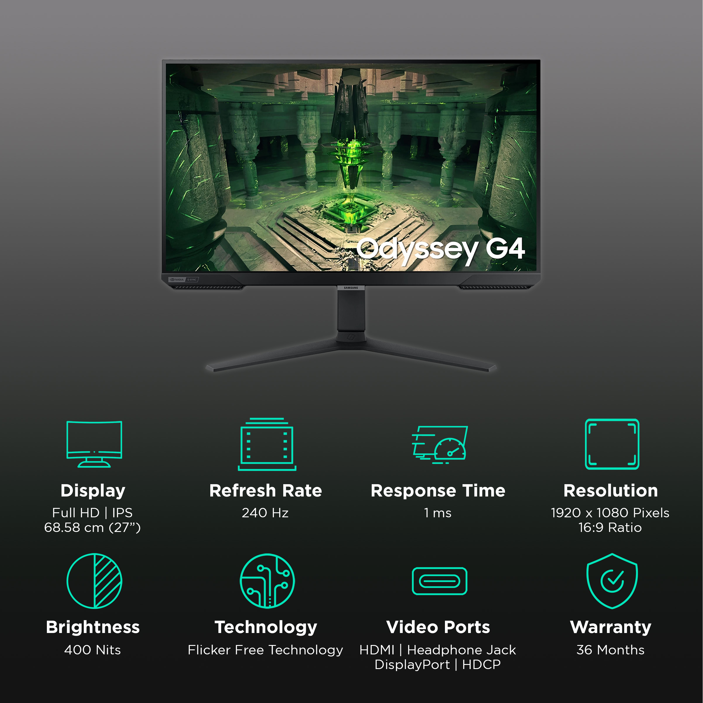 Buy SAMSUNG Odyssey G4 68.58 cm (27 inch) Full HD IPS Panel Ultra