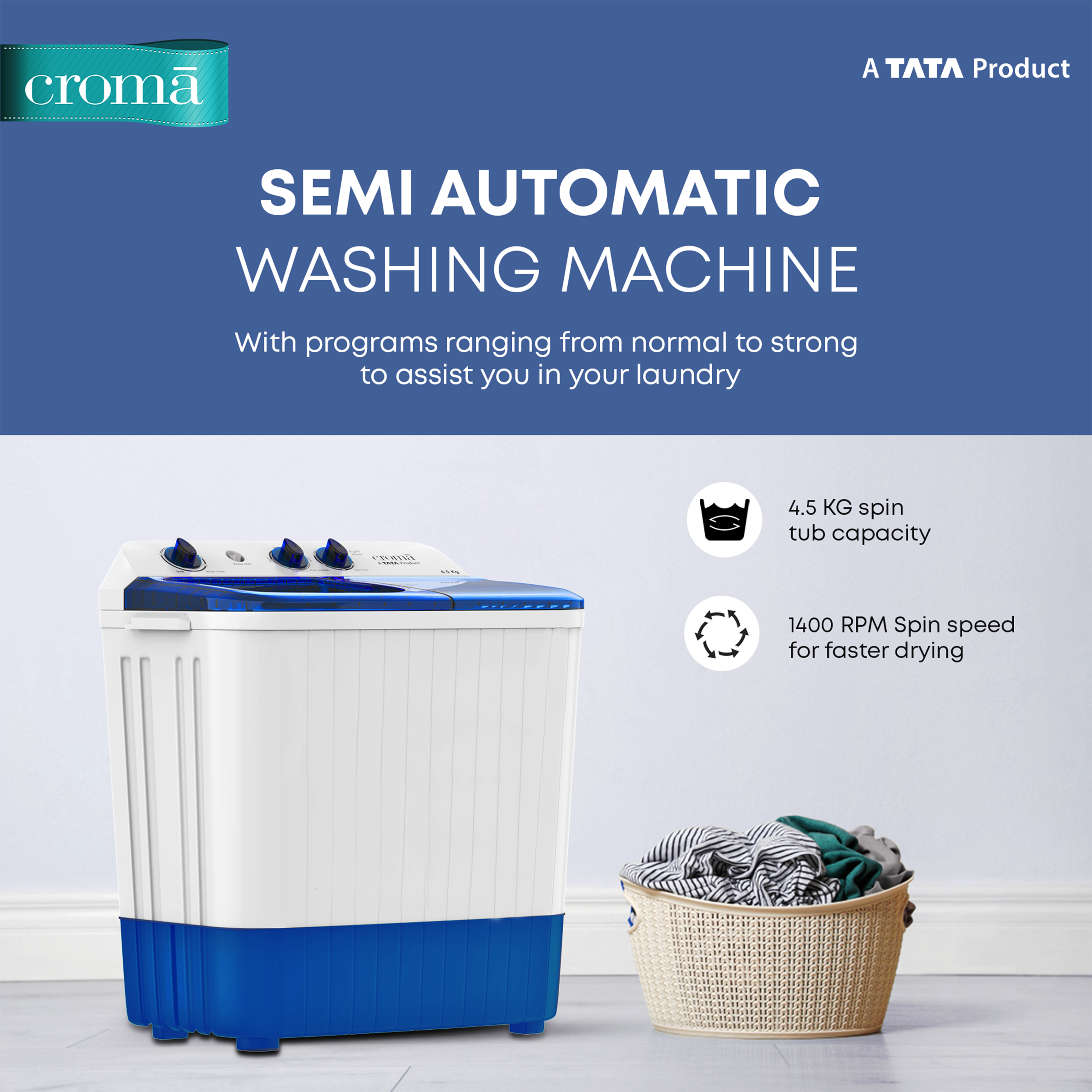 croma 6.5 kg washing machine price