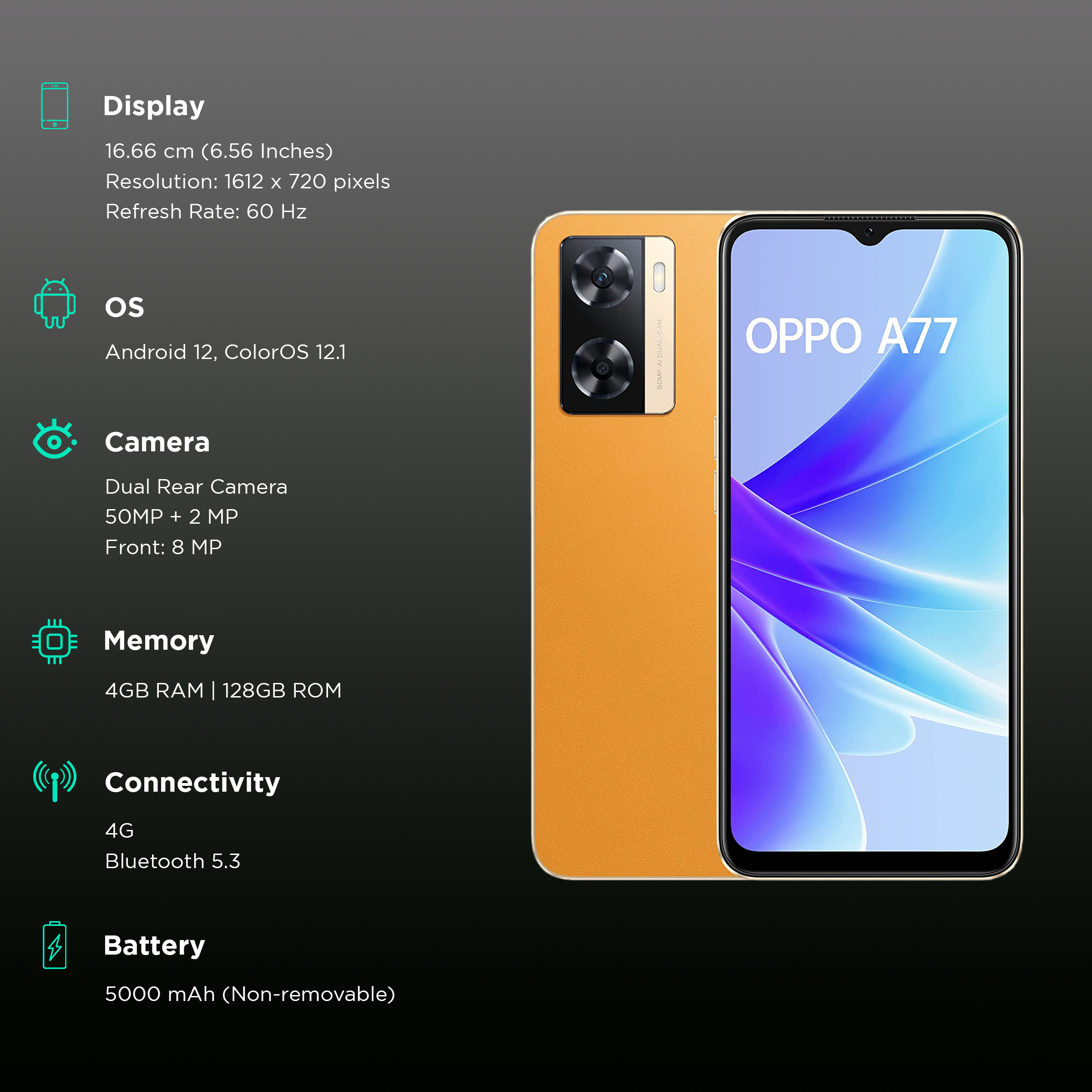 oppo a77 sunset orange