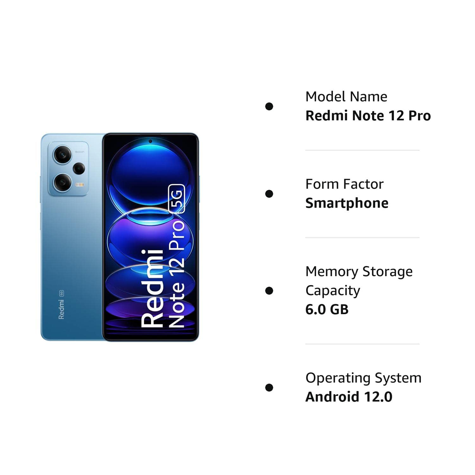 Buy Redmi Note 12 Pro 5G (6GB RAM, 128GB, Frosted Blue) Online - Croma