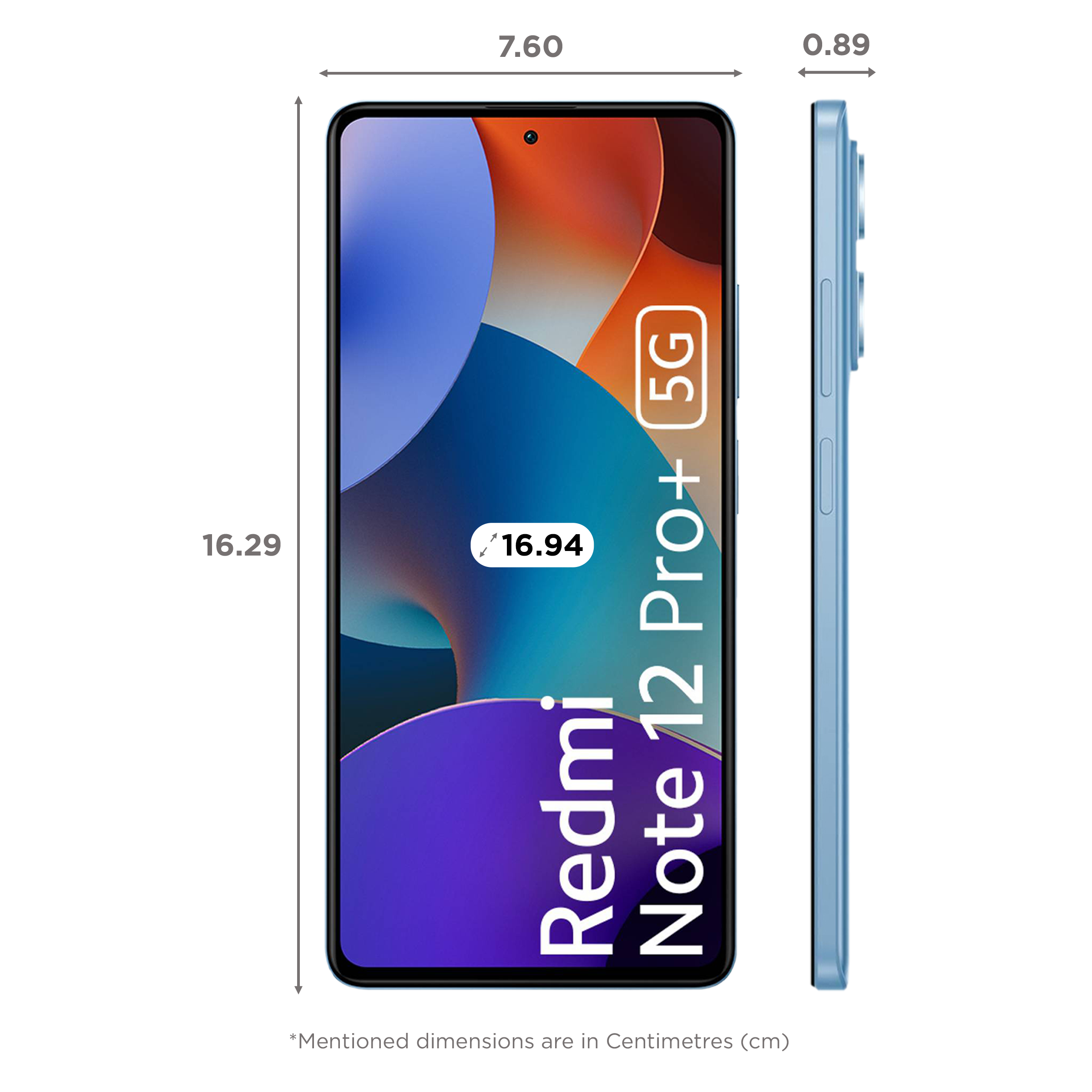 Buy Xiaomi Redmi Note 12 Pro Plus 5G 256 GB, 12 GB RAM, Iceberg Blue,  Mobile Phone Online at Best Prices in India - JioMart.