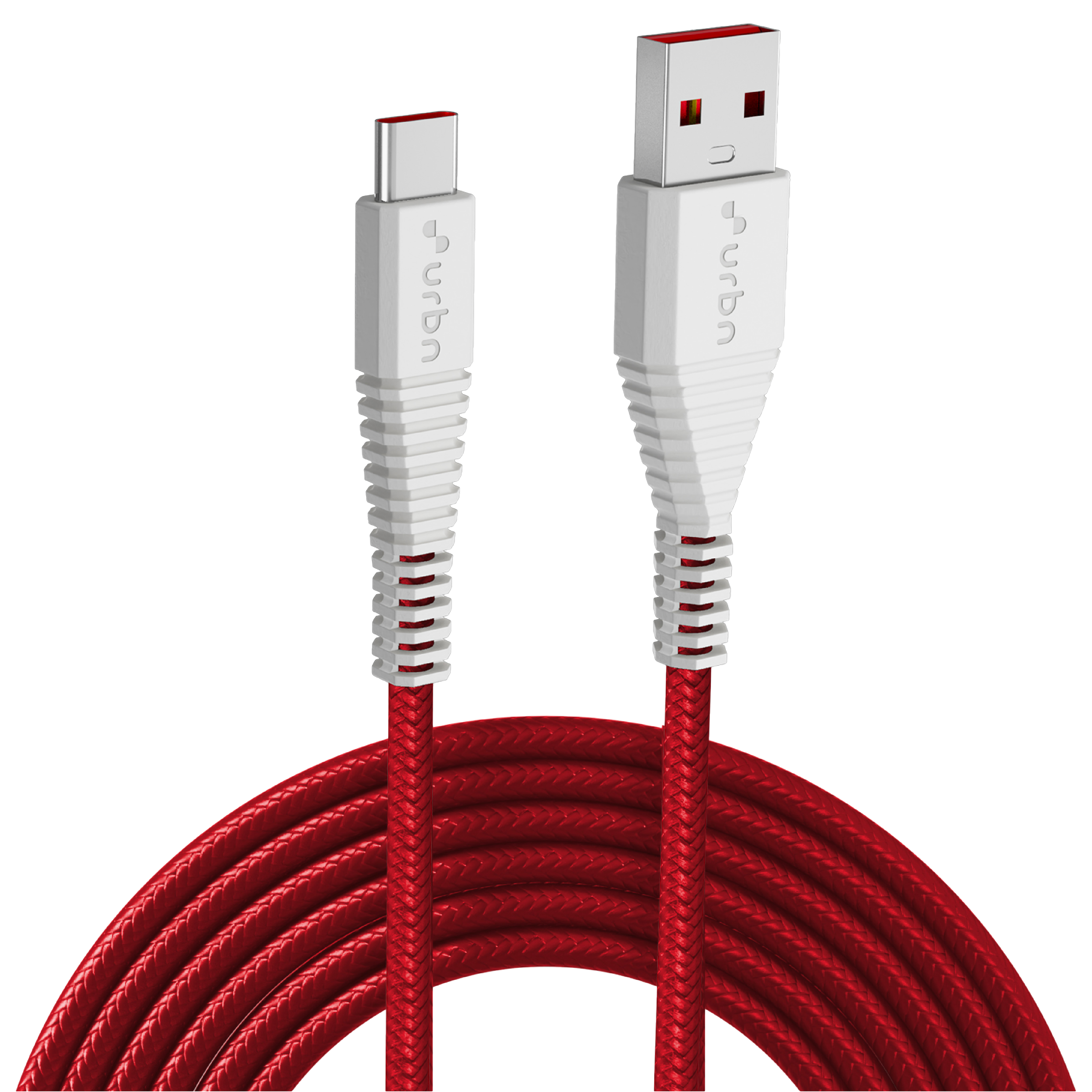 urbn Type C to Type A 5 Feet (1.5M) Cable (Nylon Braided, Red)