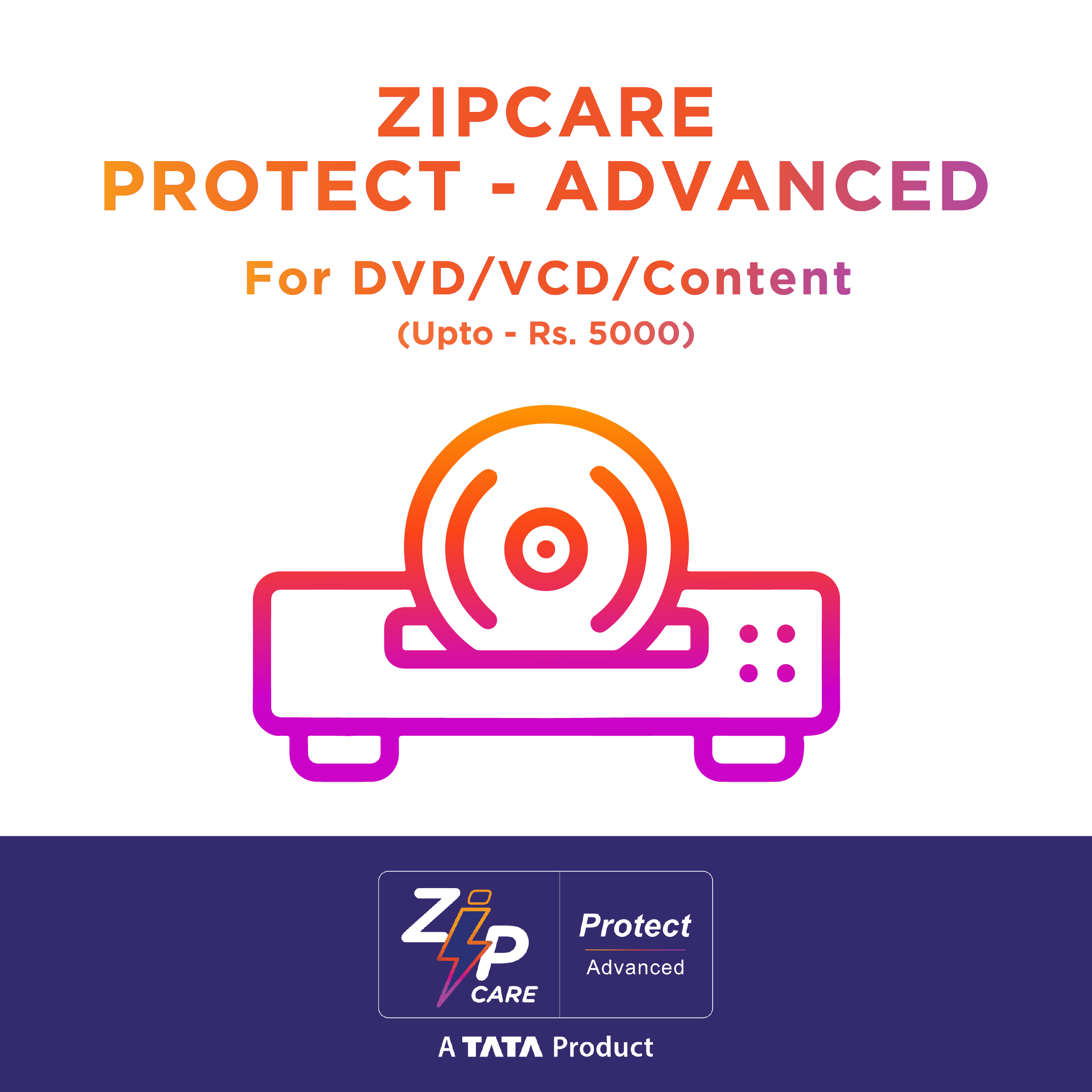 ZipCare Protect Advanced 2 Year for DVD/VCD/Content (Upto Rs. 5000)_1