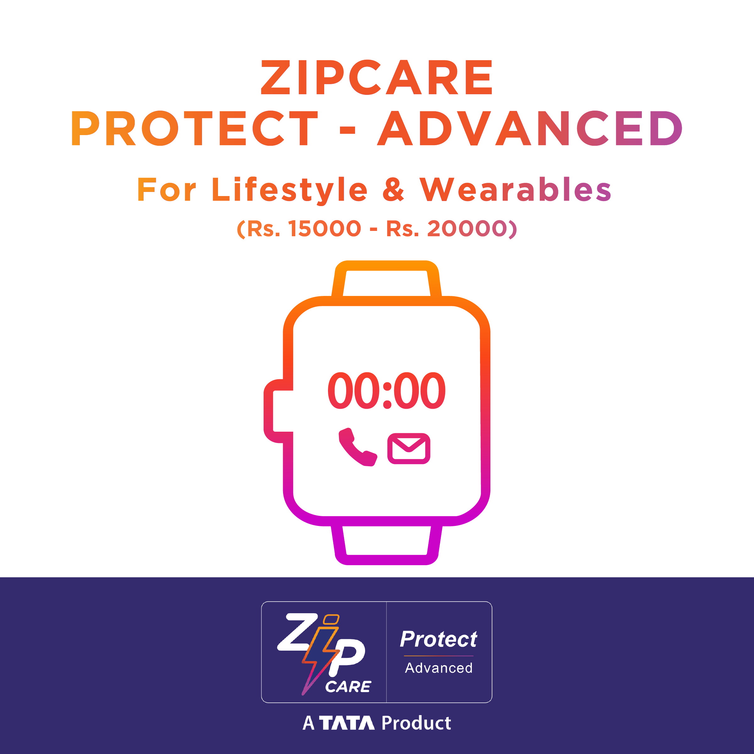 ZipCare Protect Advanced 1 Year for  Lifestyle & Wearables (Rs. 15000 - Rs. 20000)_1
