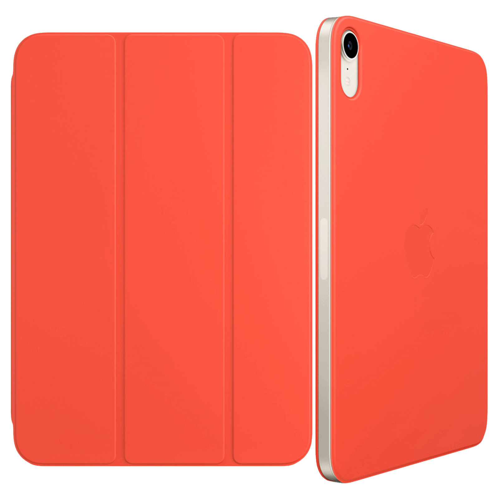 Apple Smart Leather Folio Case for Apple iPad Mini (6th Gen) 8.3 Inch (Magnetic Attachments, Electric Orange)