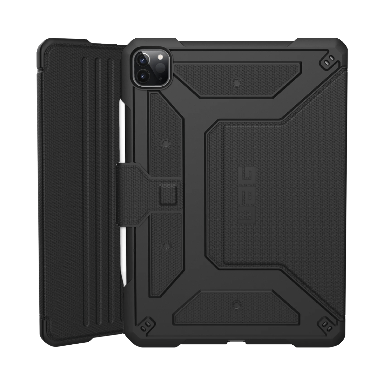 UAG Metropolis Series Polyurethane, TPU Flip Cover for Apple iPad Pro 12.9 Inch (4th Gen) (Feather-Light Composite Construction, Black)