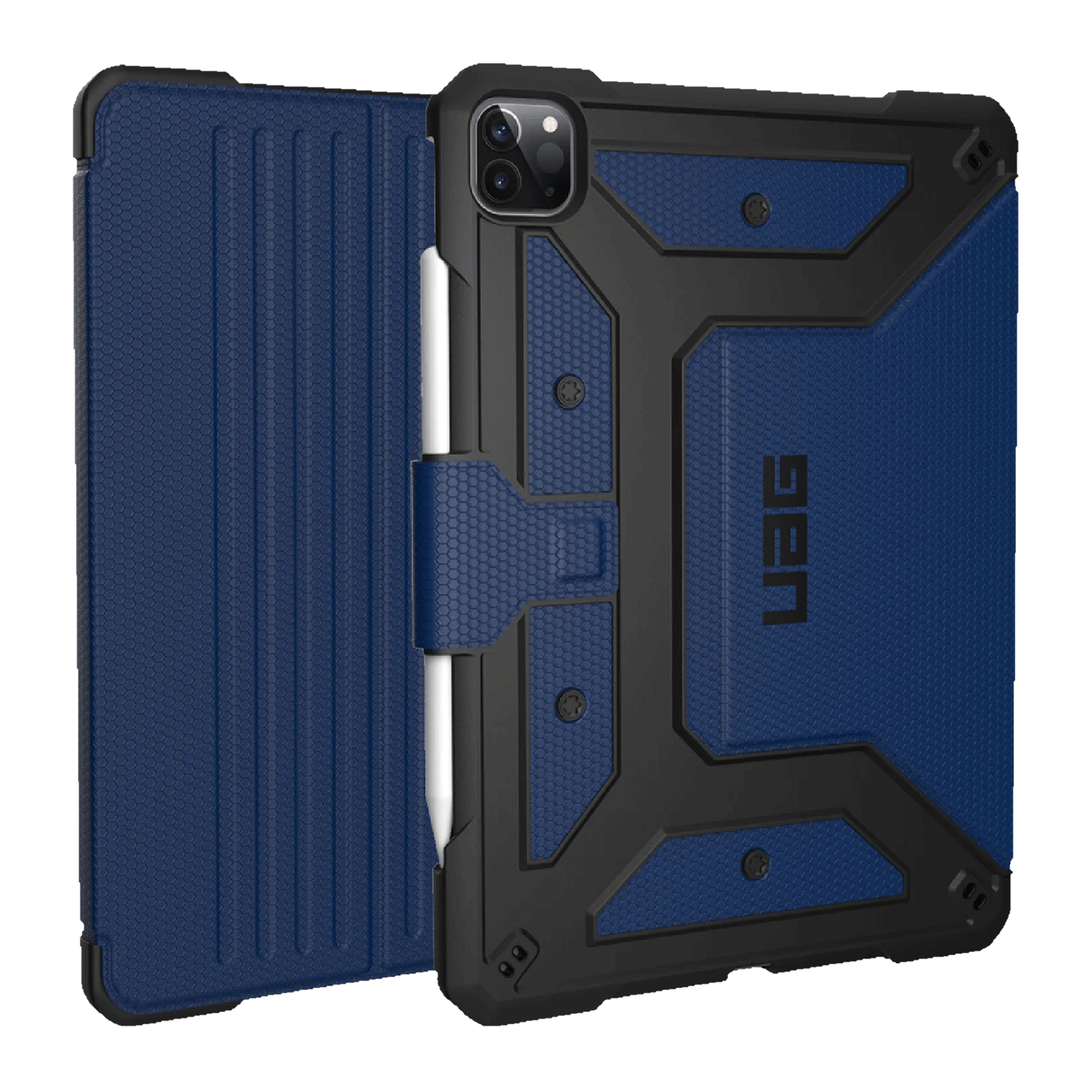 UAG Metropolis Series Polyurethane, TPU Flip Cover for Apple iPad Pro 12.9 Inch (4th Gen) (Feather-Light Composite Construction, Cobalt)