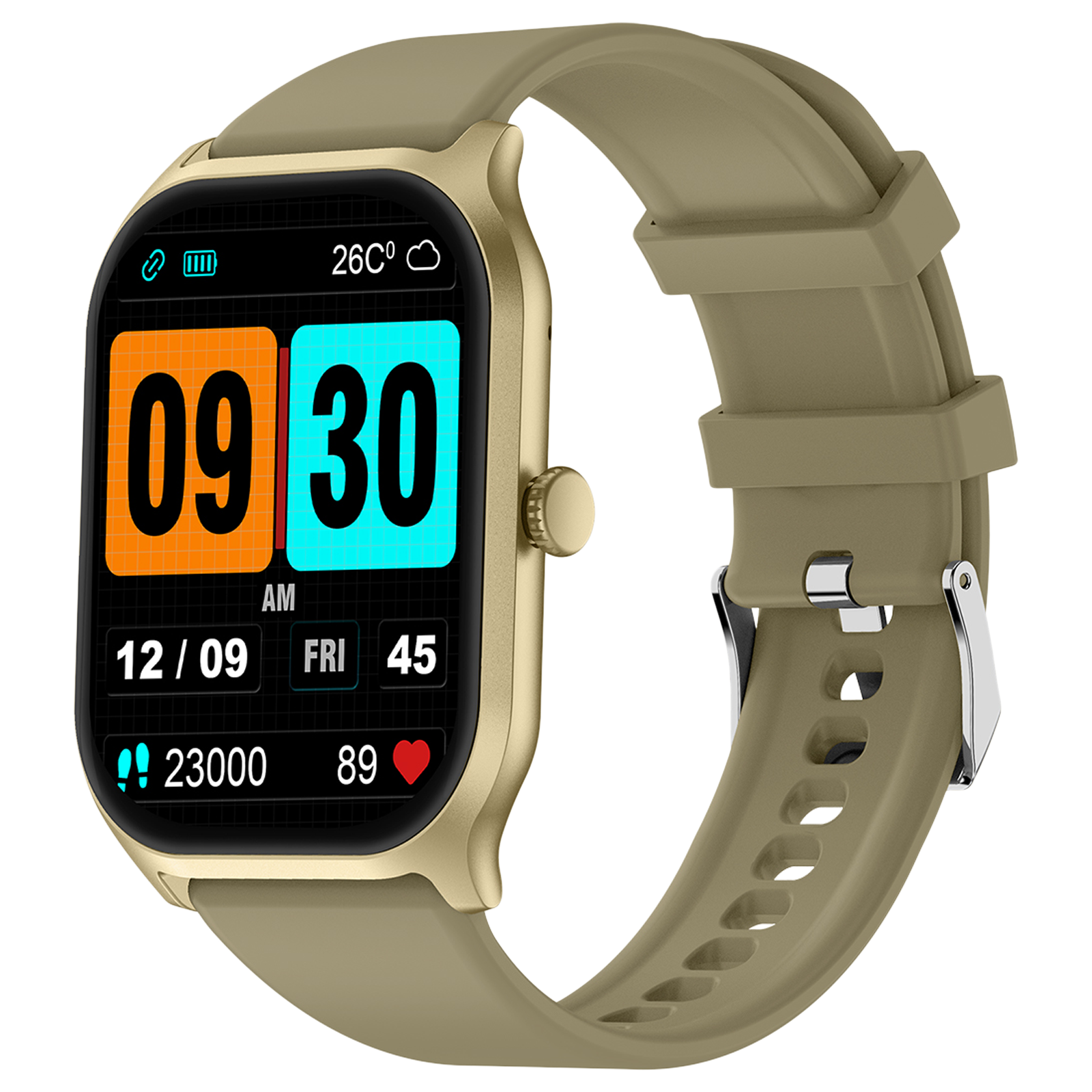 

FIRE-BOLTT Hunter Smartwatch with Bluetooth Calling (51.05mm TFT Display, IP67 Water Resistant, Champagne Gold Strap)