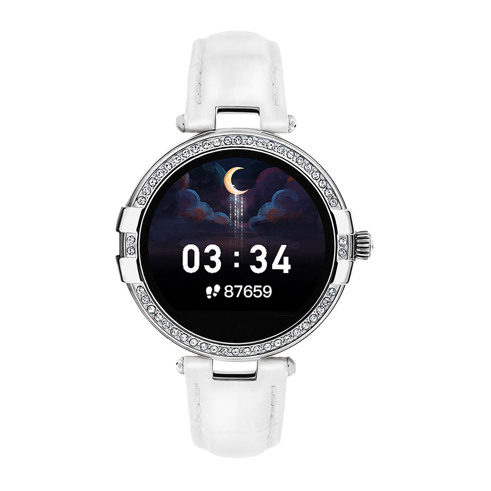 

French Connection R8-B Smartwatch with Activity Tracker (33mm IPS Display, IP68 Water Proof, Silver Strap)
