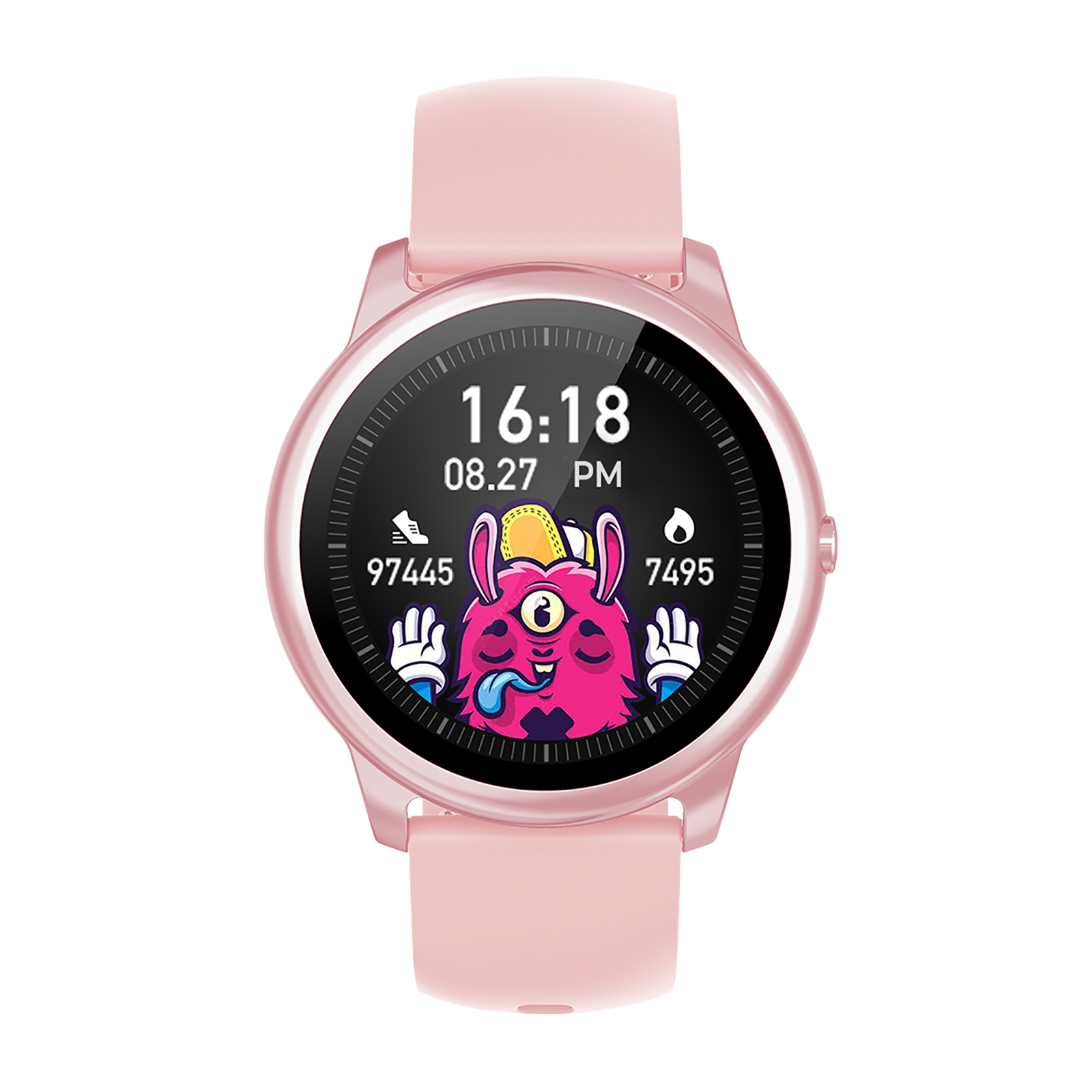 

French Connection R7-D Smartwatch with Activity Tracker (30.4mm IPS Display, IP67 Water Resistant, Pink Strap)