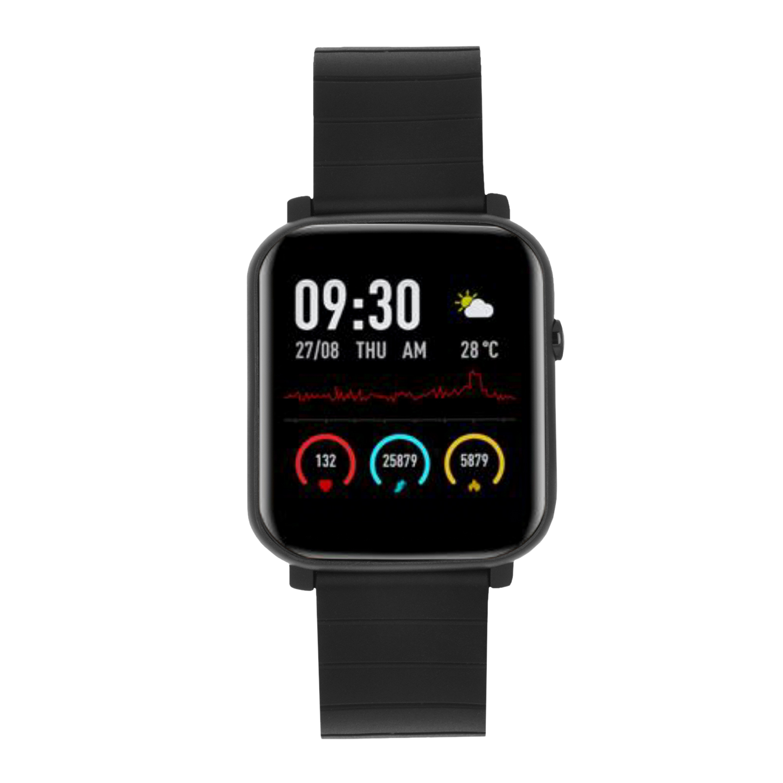 

French Connection F1-B Smartwatch with Activity Tracker (34mm IPS LCD Display, IP68 Water Proof, Black Strap)