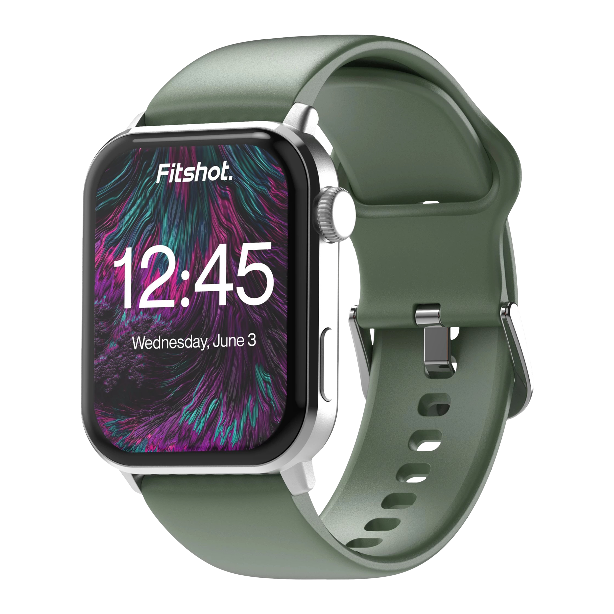 

Fitshot Crystal Smartwatch with Bluetooth Calling (45.72mm AMOLED Display, IP68 Water Resistant, Seam Foam Green Strap)