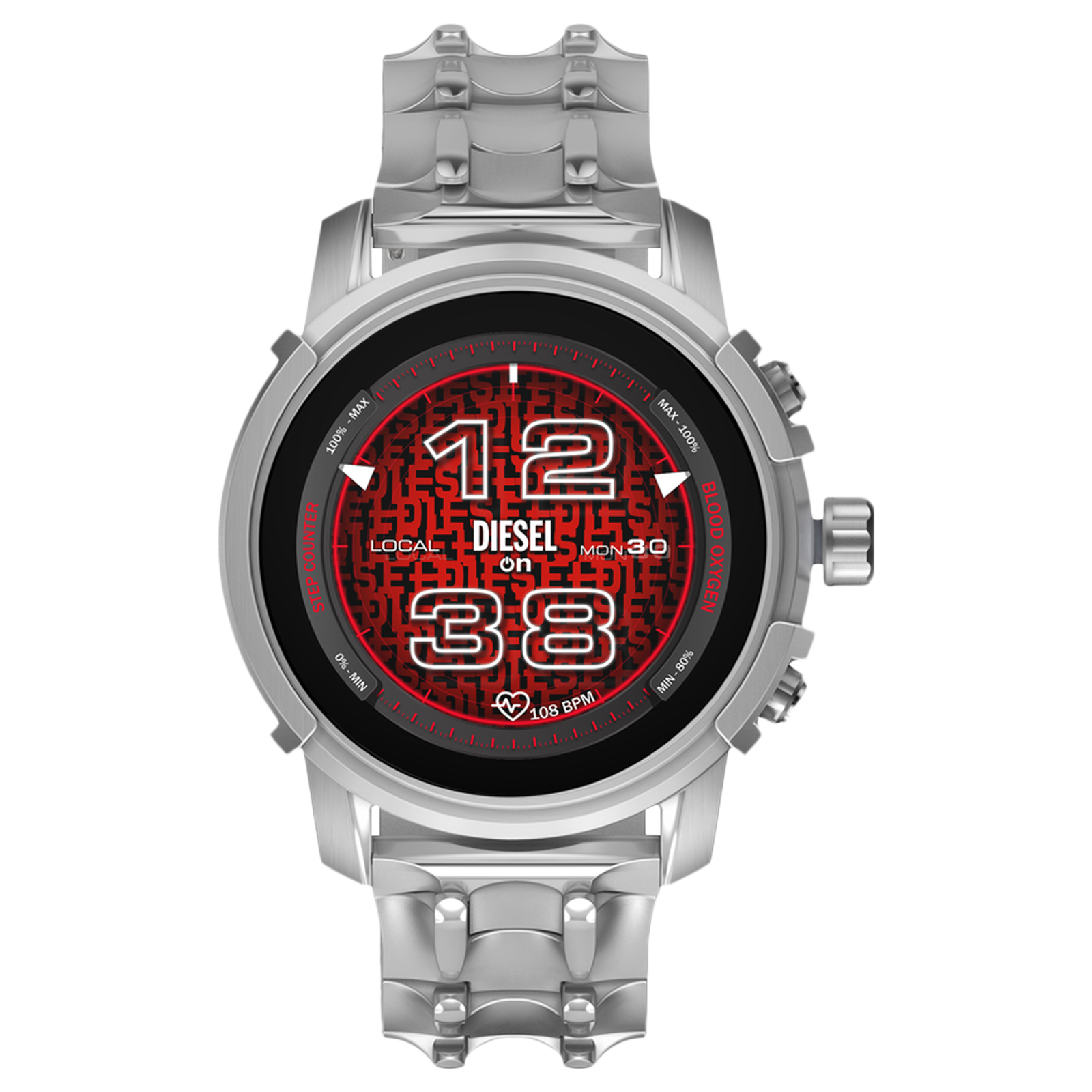 Diesel Griffed Smartwatch with GPS (45.5mm Display, Silver Strap)_1