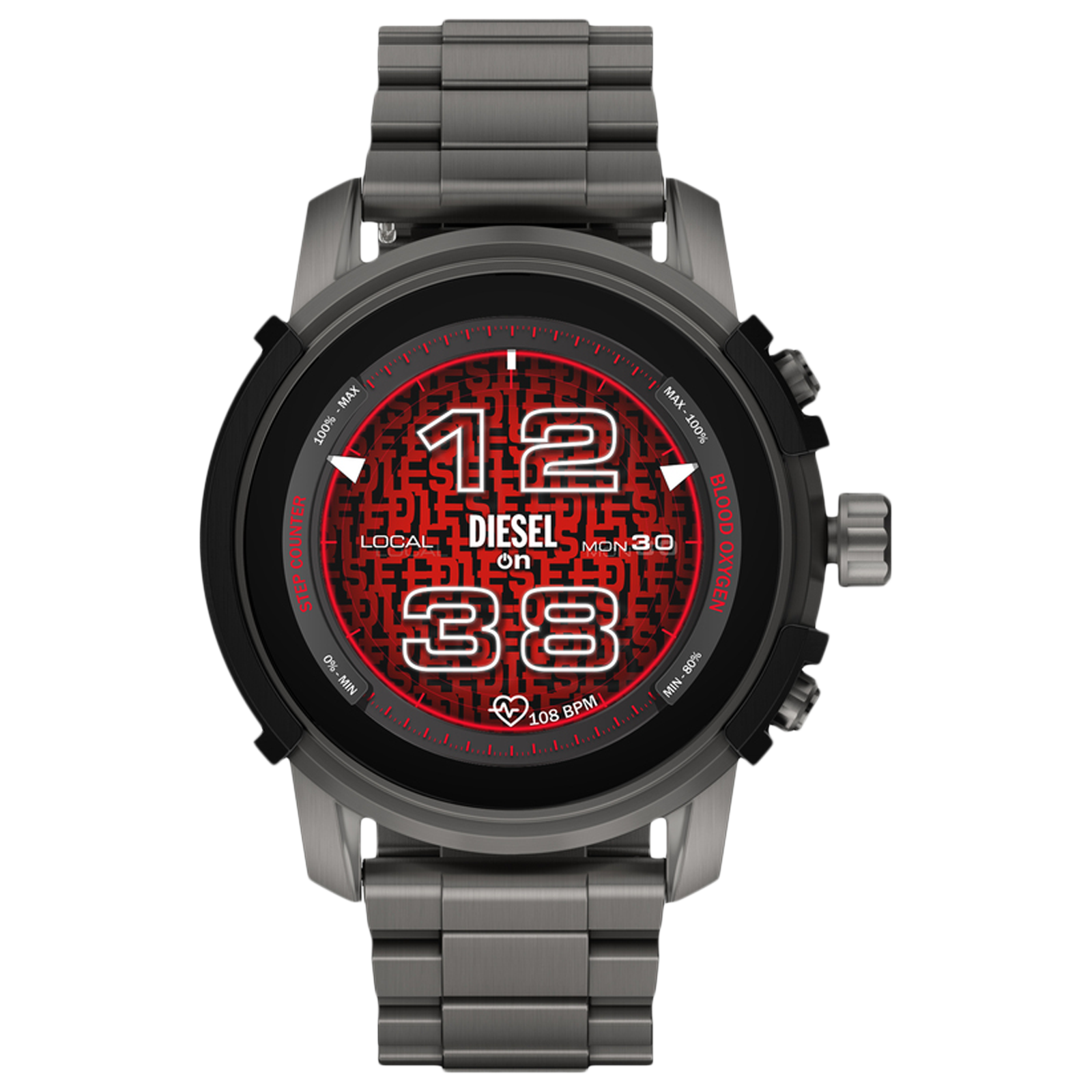Diesel Griffed Smartwatch with GPS (45.5mm Display, Gunmetal Strap)_1