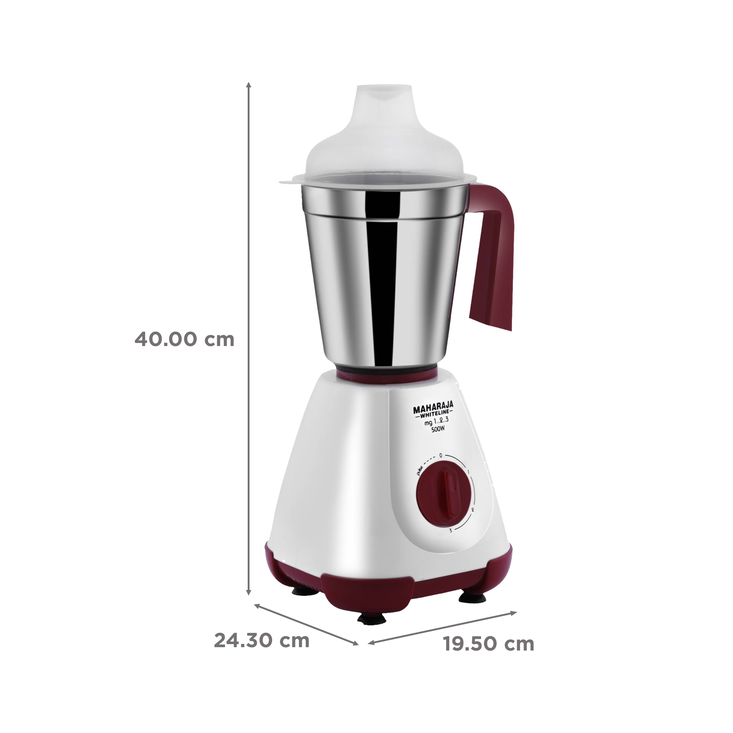 Buy MAHARAJA WHITELINE Neo DLX 750 Watt 3 Jars Mixer Grinder (20000 RPM, 3  Speed Control with Pulse Function, White/Cherry Red) Online - Croma