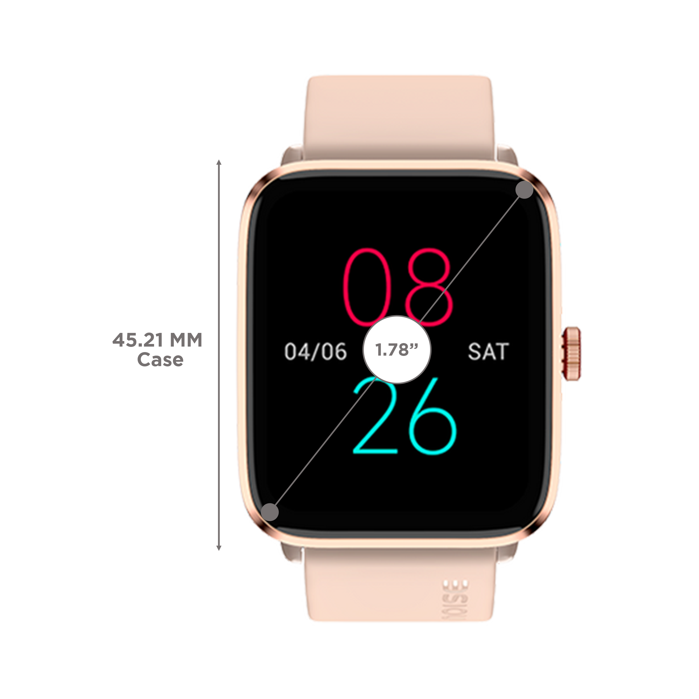 Noise Colorfit Pro 4 Alpha Smartwatch with Bluetooth Calling (45.21mm AMOLED Display, IP68 Water Resistant, Rose Pink Strap)_3