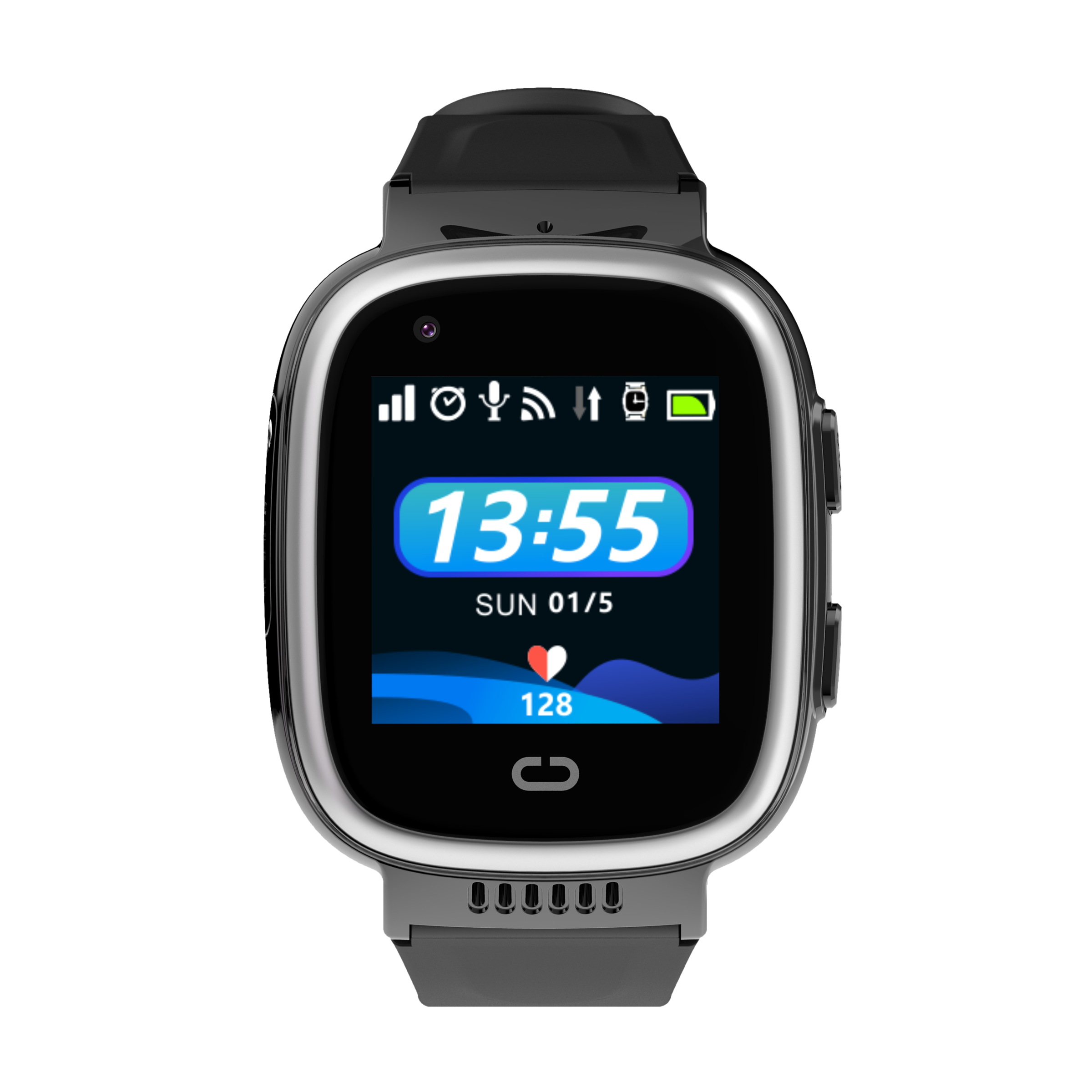 WATCHOUT Senior Pro Smartwatch with GPS (35mm Display, IP54 Splash Resistant, Black Strap)