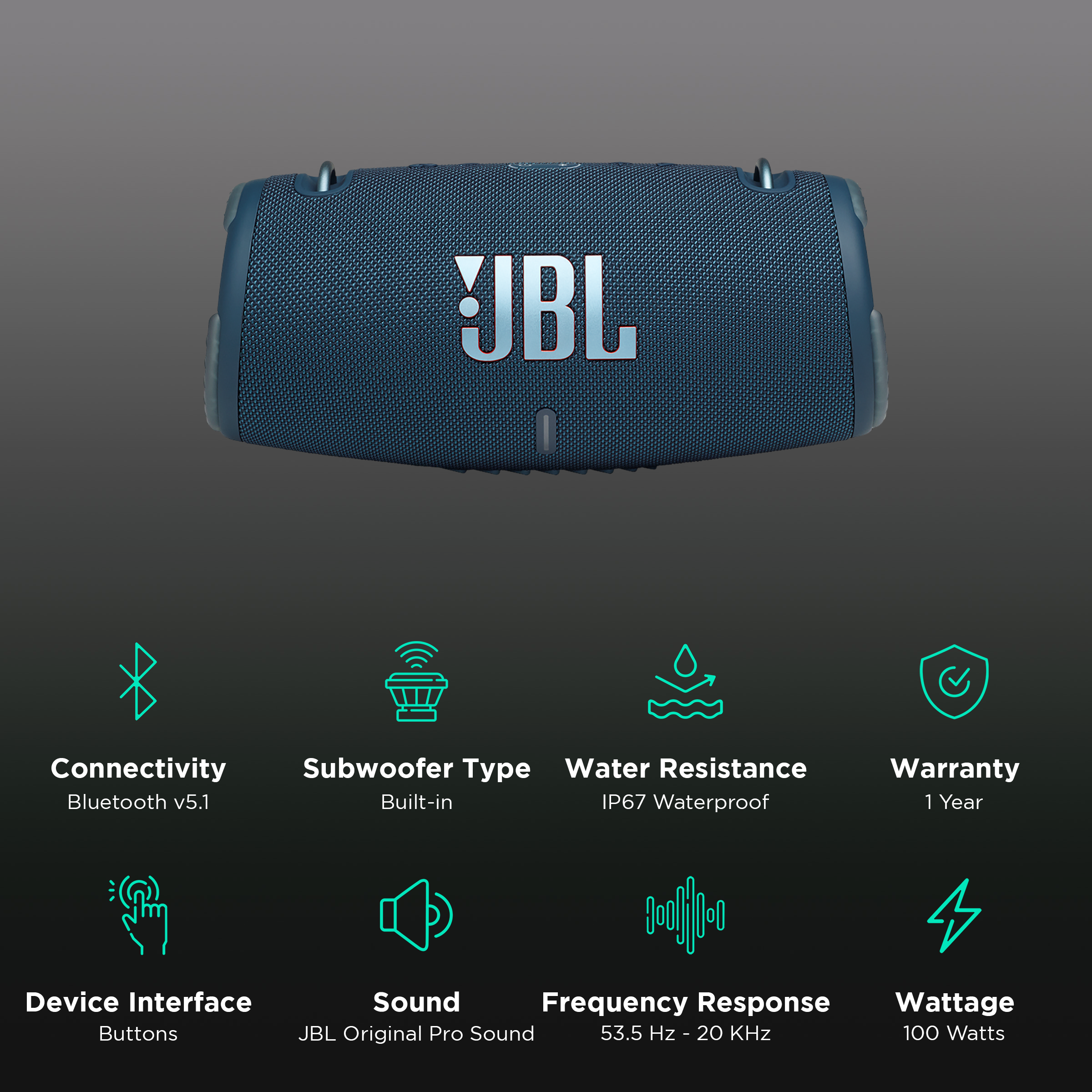 Buy JBL Xtreme 3 50W Portable Bluetooth Speaker (IP67 Water Resistant,  Built-in Powerbank, 5.1 Channel, Black) Online – Croma