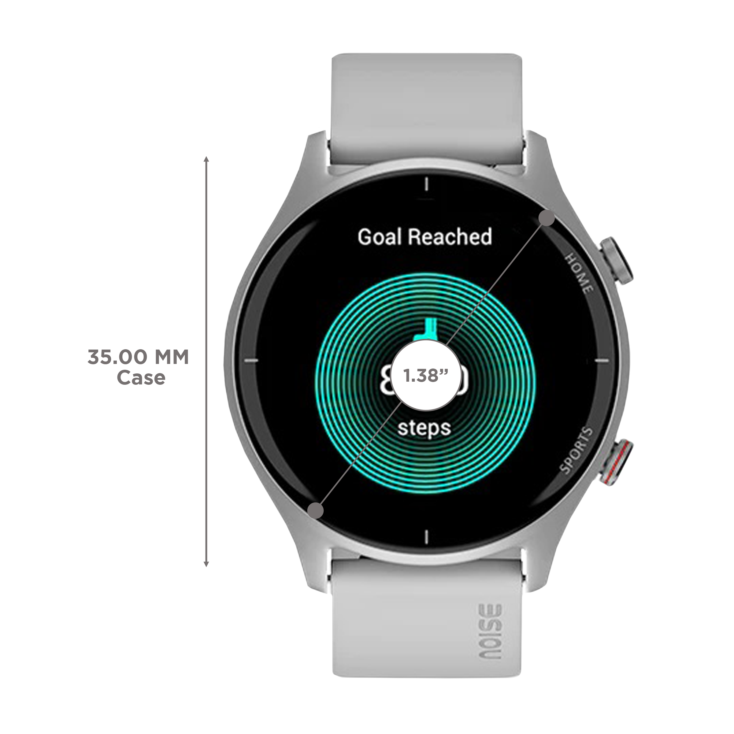 Noise NoiseFit Twist Smartwatch with Bluetooth Calling (35mm TFT Display, IP68 Water Resistant, Silver Grey Strap)_3
