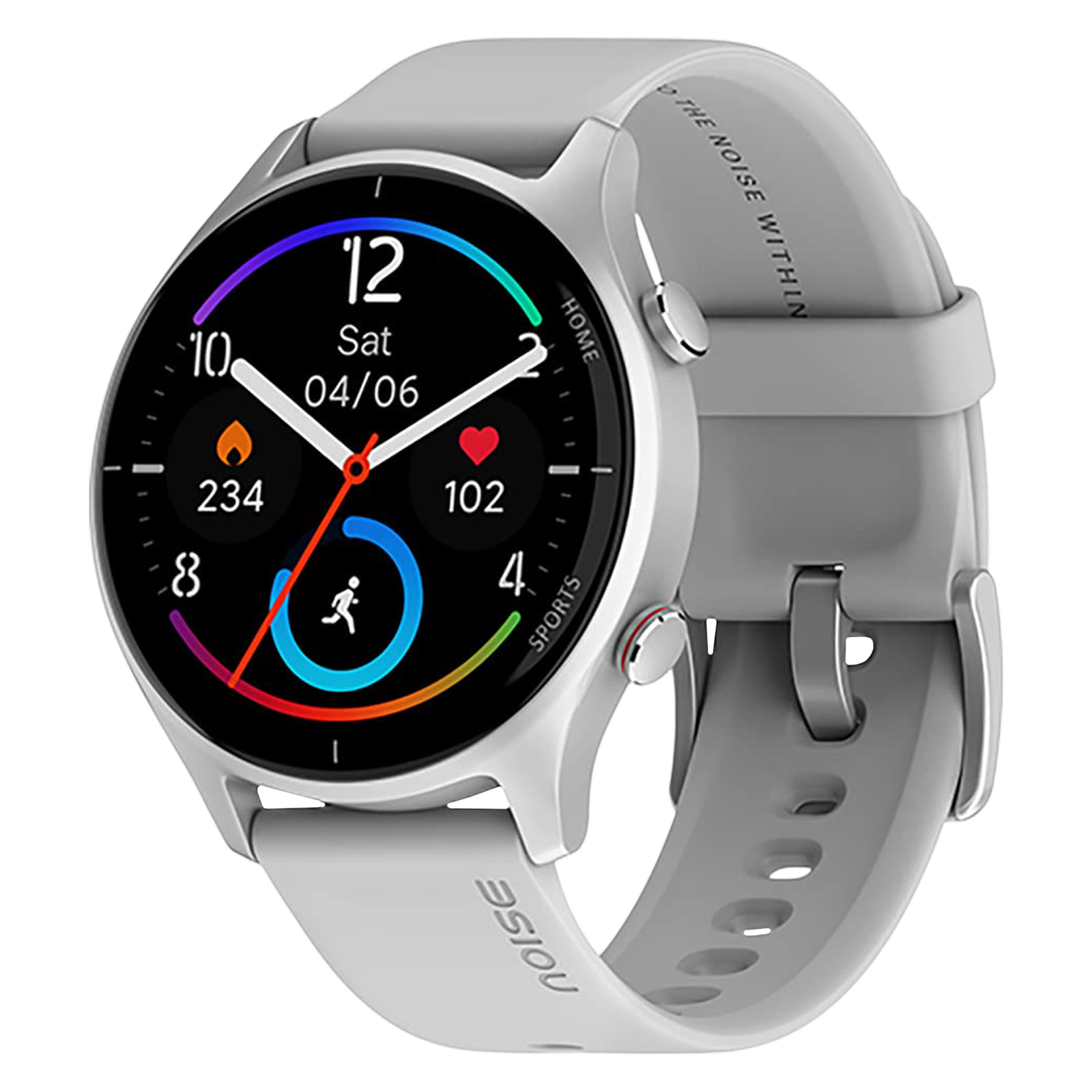 Noise NoiseFit Twist Smartwatch with Bluetooth Calling (35mm TFT Display, IP68 Water Resistant, Silver Grey Strap)_4