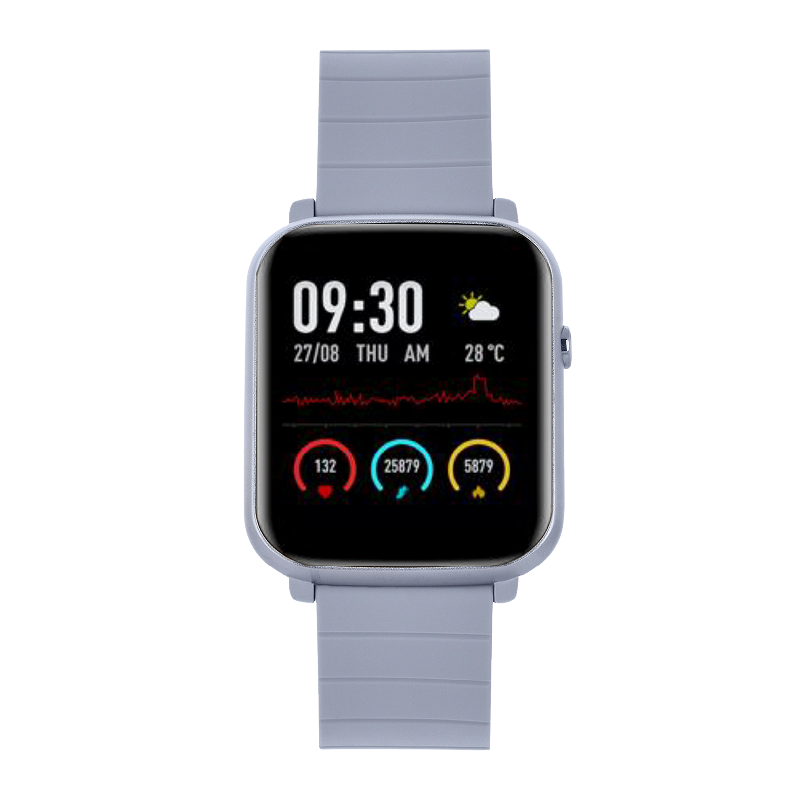 

French Connection F1-E Smartwatch with Activity Tracker (34mm IPS LCD Display, IP68 Water Proof, Grey Strap)