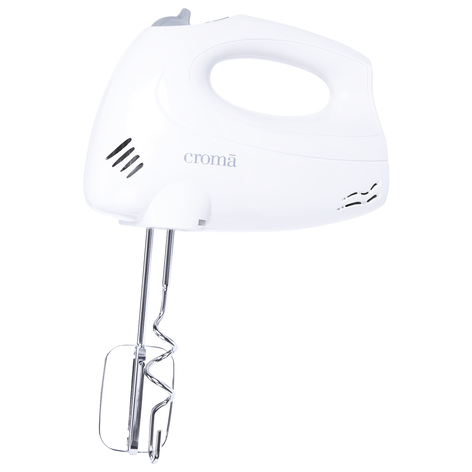 Croma 250 Watt 6 Speed Hand Mixer with 4 Attachments (Non-Slip Grip, White)