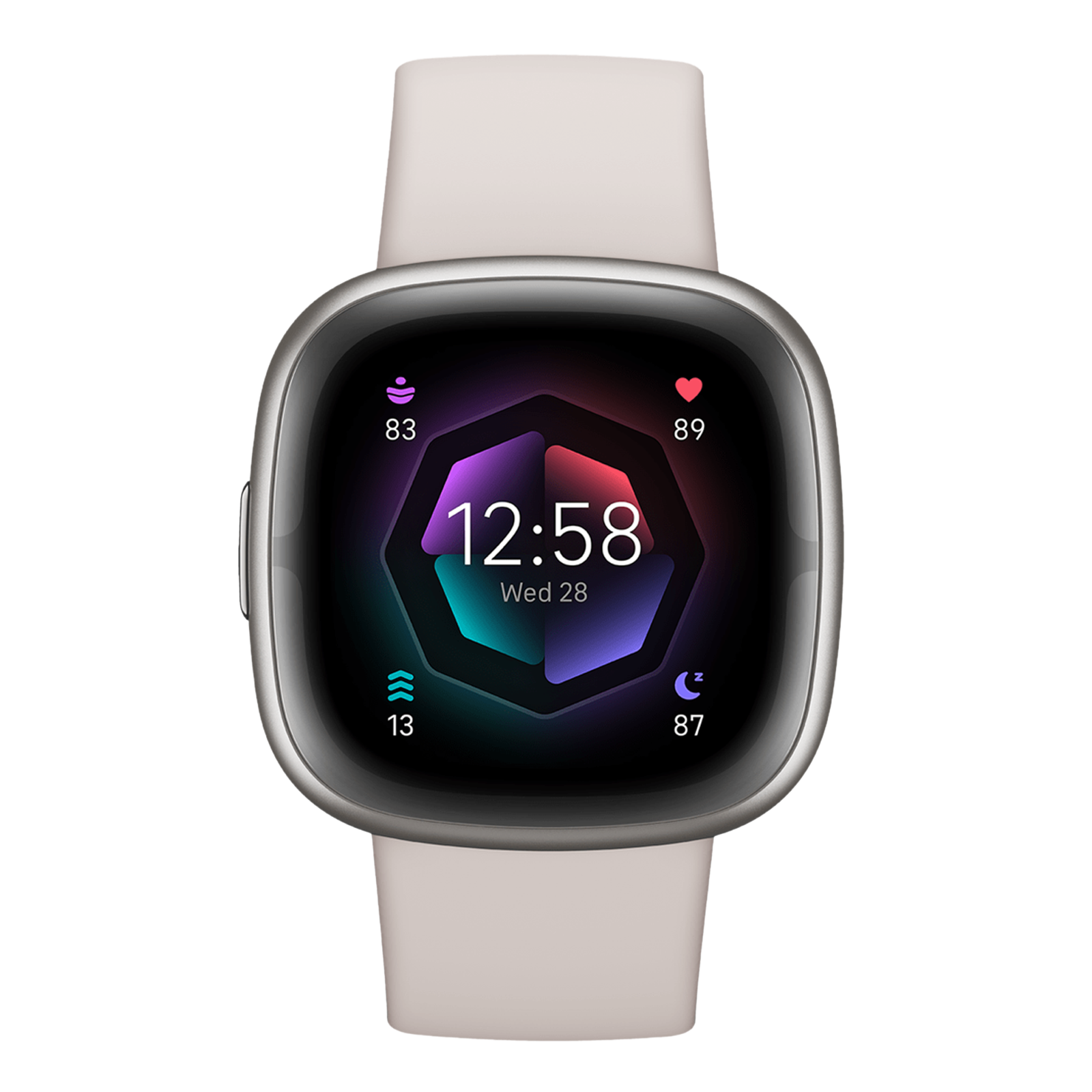 

fitbit Sense 2 Smartwatch with Activity Tracker (40.1mm Amoled Display, Water Resistant, Lunar White Strap), Lunar white/platinum aluminium