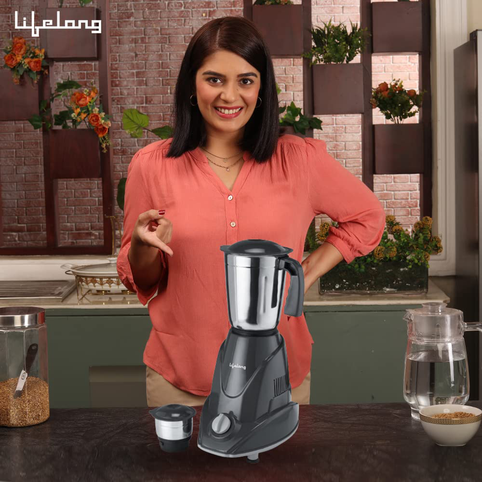 Lifelong  Dynamite 500 Watt Mixer Grinder with 2 Jars (ISI Certified) –  Lifelong Online