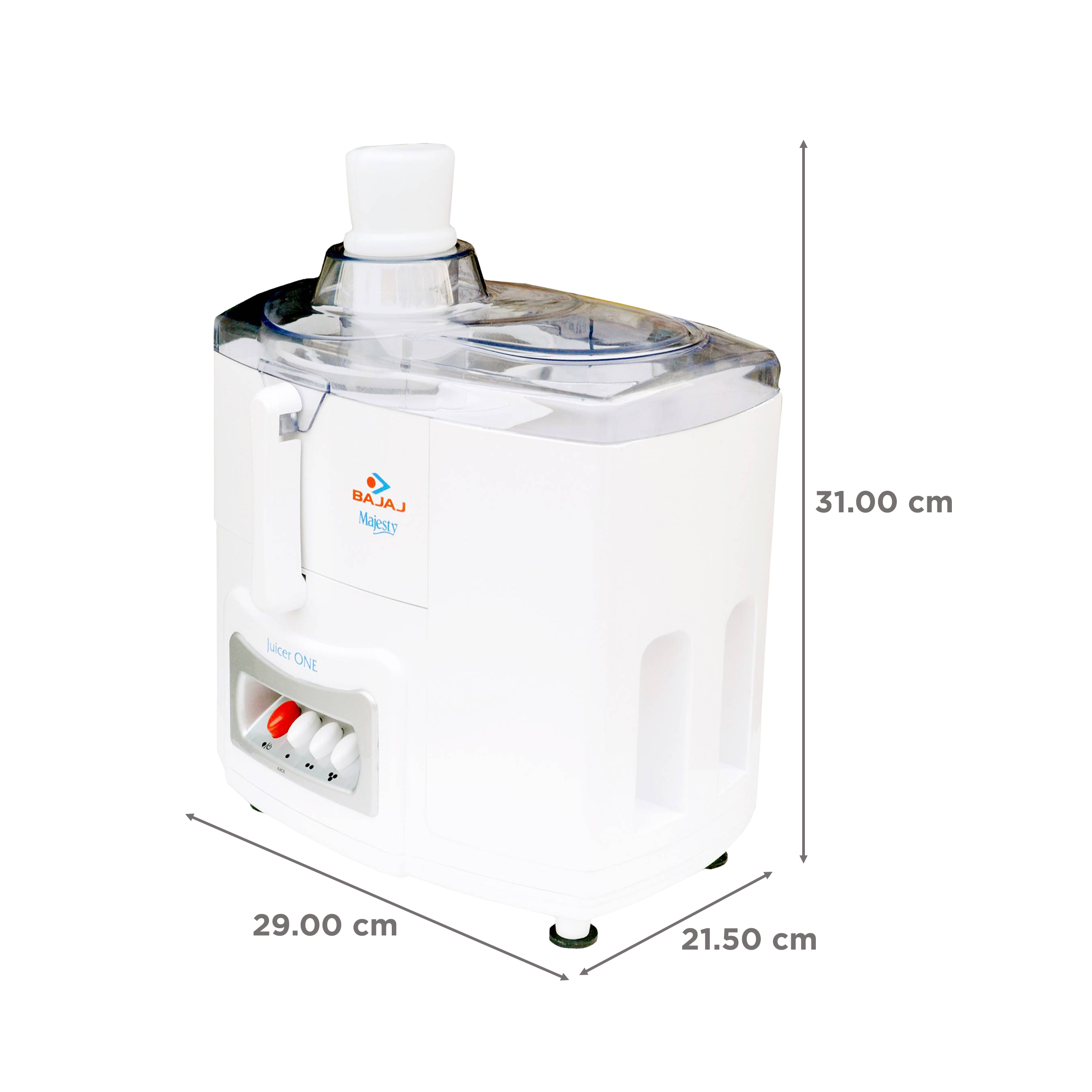 Bajaj Majesty Juicer One 500 Watt Juicer (18000 RPM, 3 Speed Control, White)_3