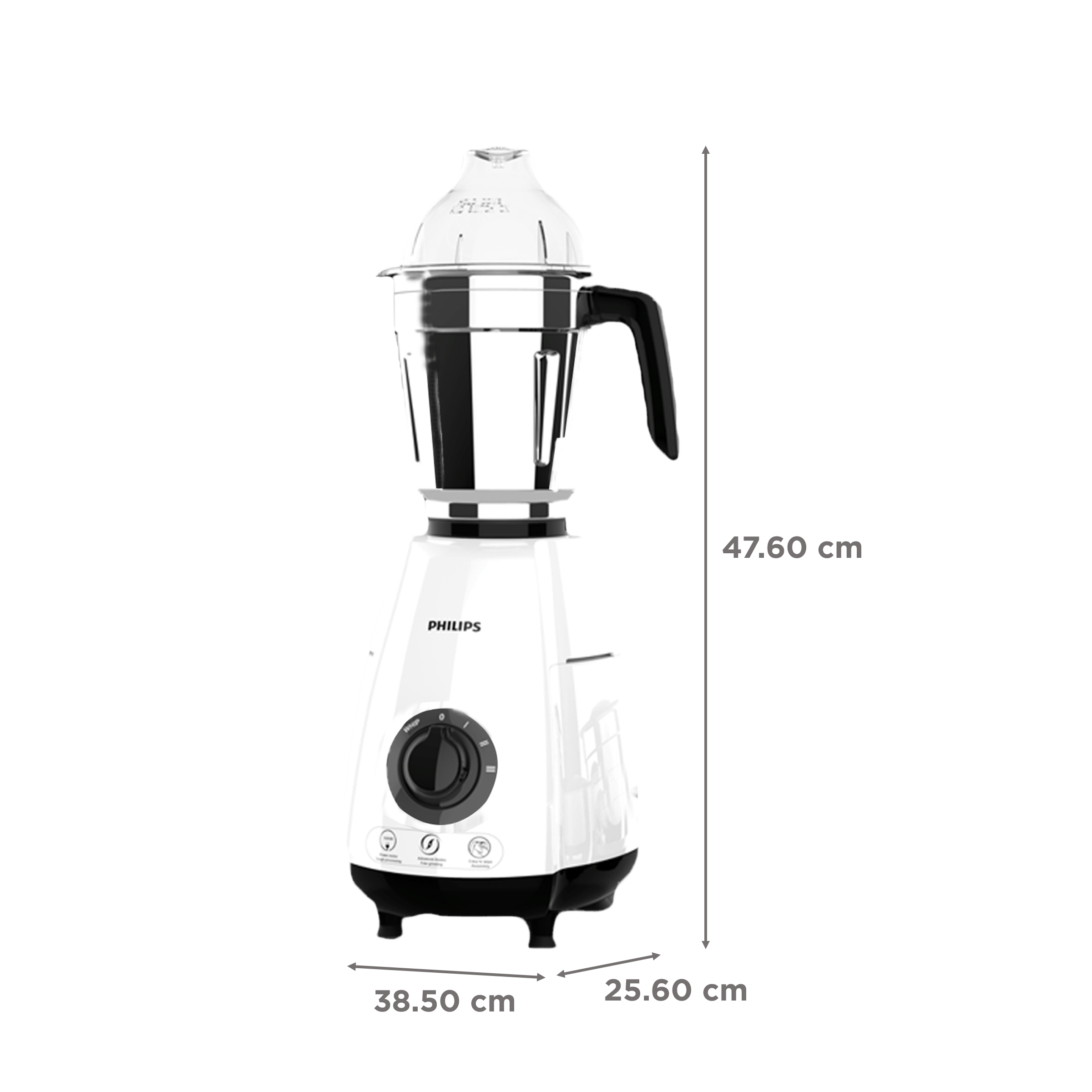 Philips HL7703/00 1000 Watt Mixer Grinder Copper Motor, 4 Jar with 5 Year Warranty on Motor