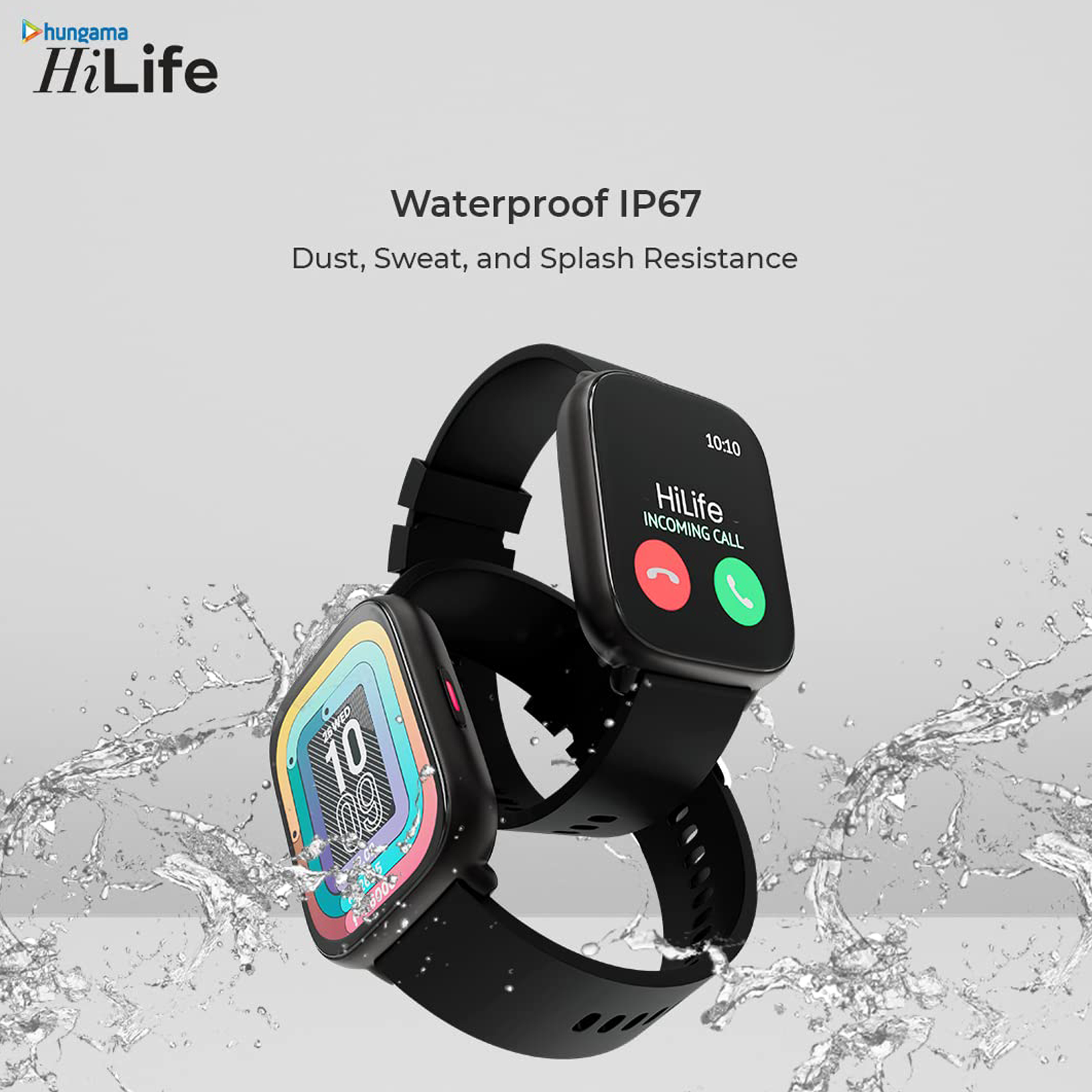 Buy Hungama HiLife G1 Smartwatch with Bluetooth Calling (44mm HD Display,  IP67 Water Proof, Black Strap) Online – Croma