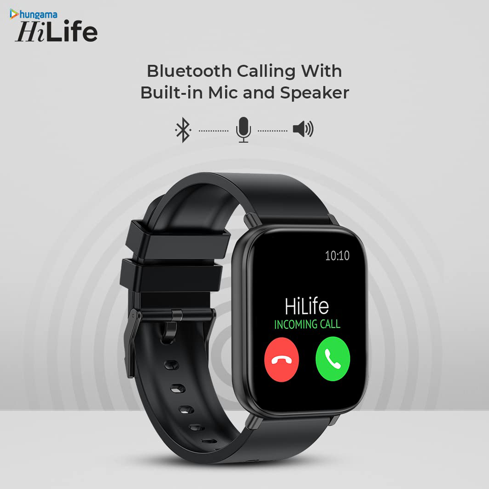 Buy Hungama HiLife G1 Smartwatch with Bluetooth Calling (44mm HD Display,  IP67 Water Proof, Black Strap) Online – Croma