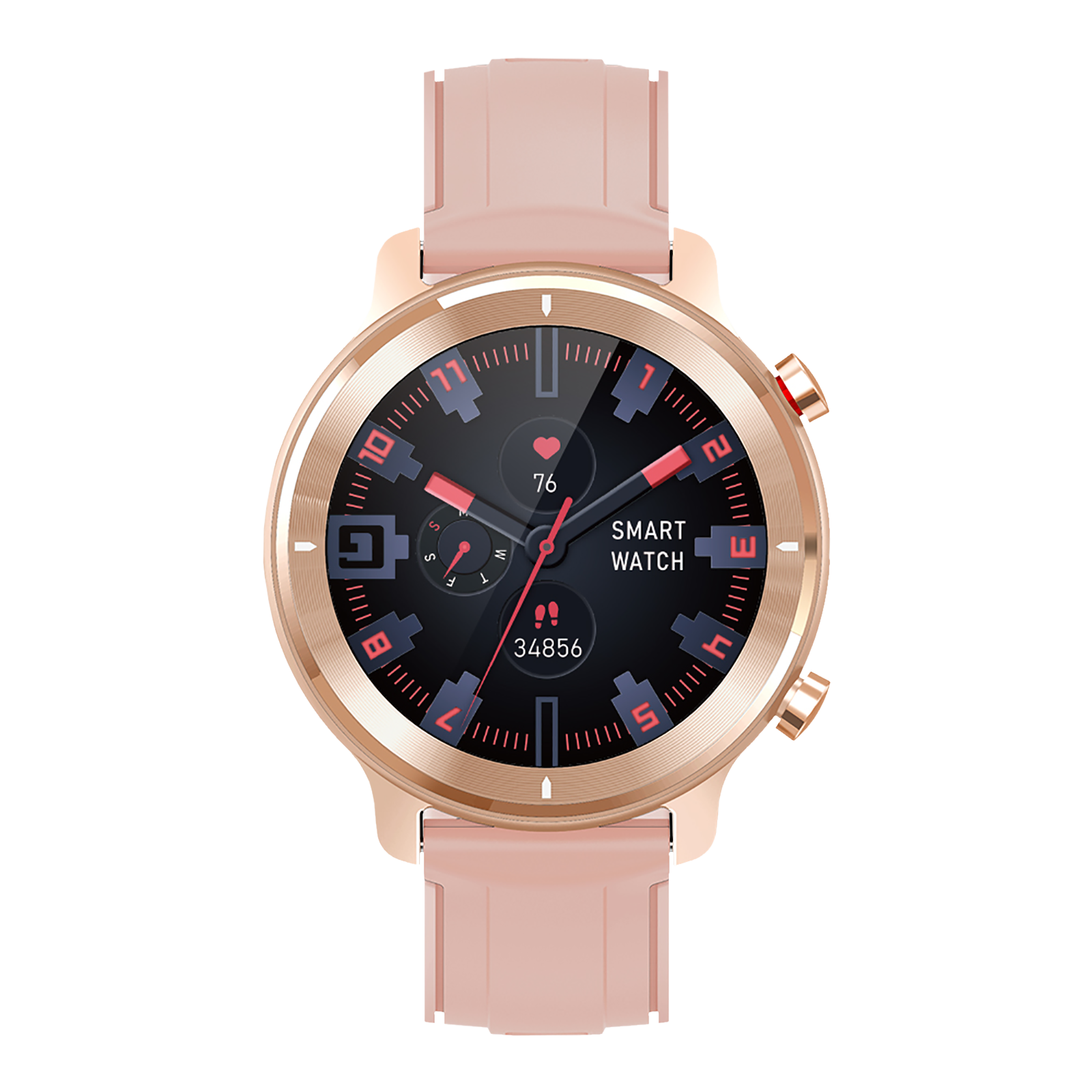 

French Connection R4-A Smartwatch with Activity Tracker (33mm IPS Display, IP68 Waterproof, Pink Strap)
