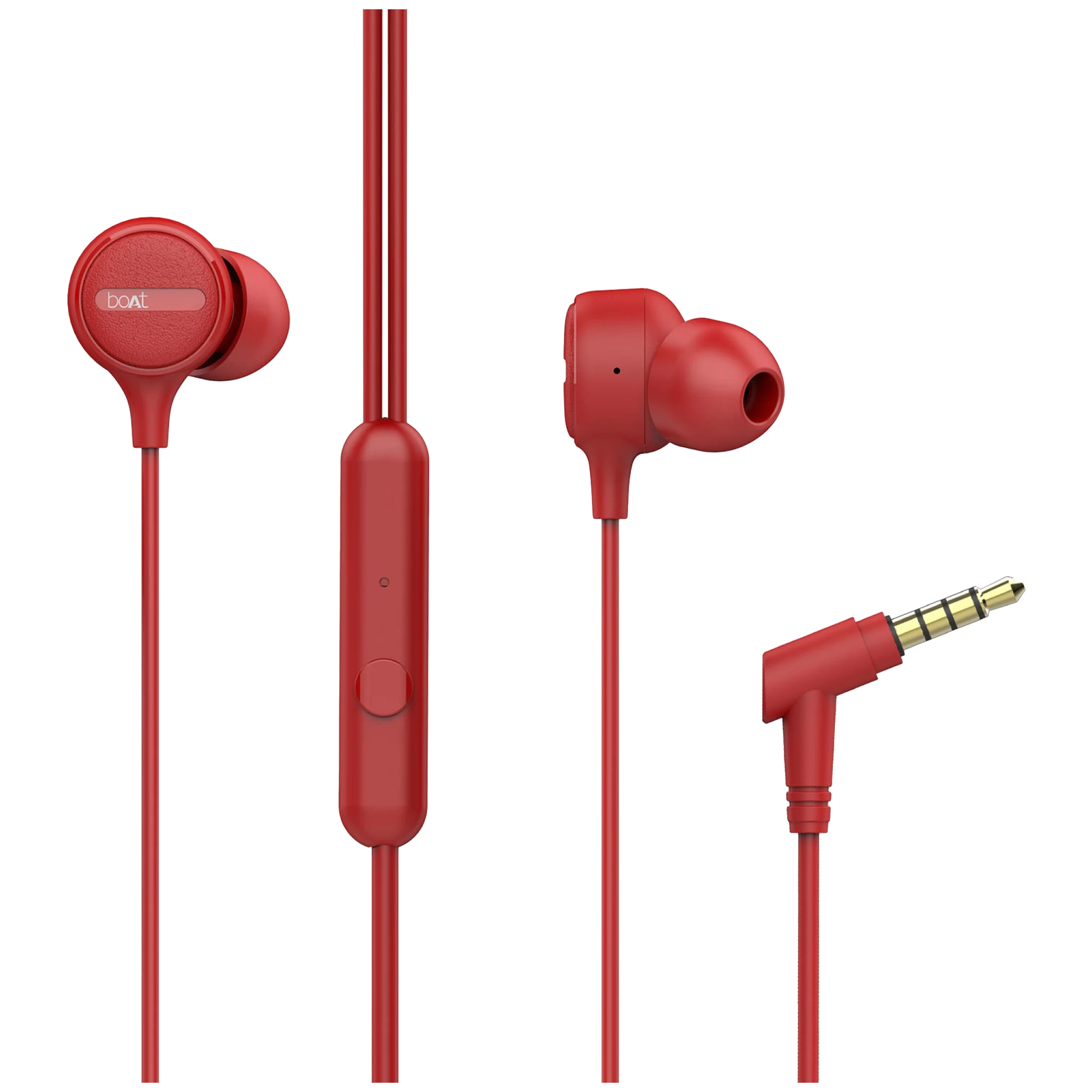 boAt Bassheads 103 Wired Earphone with Mic (In Ear, Red)