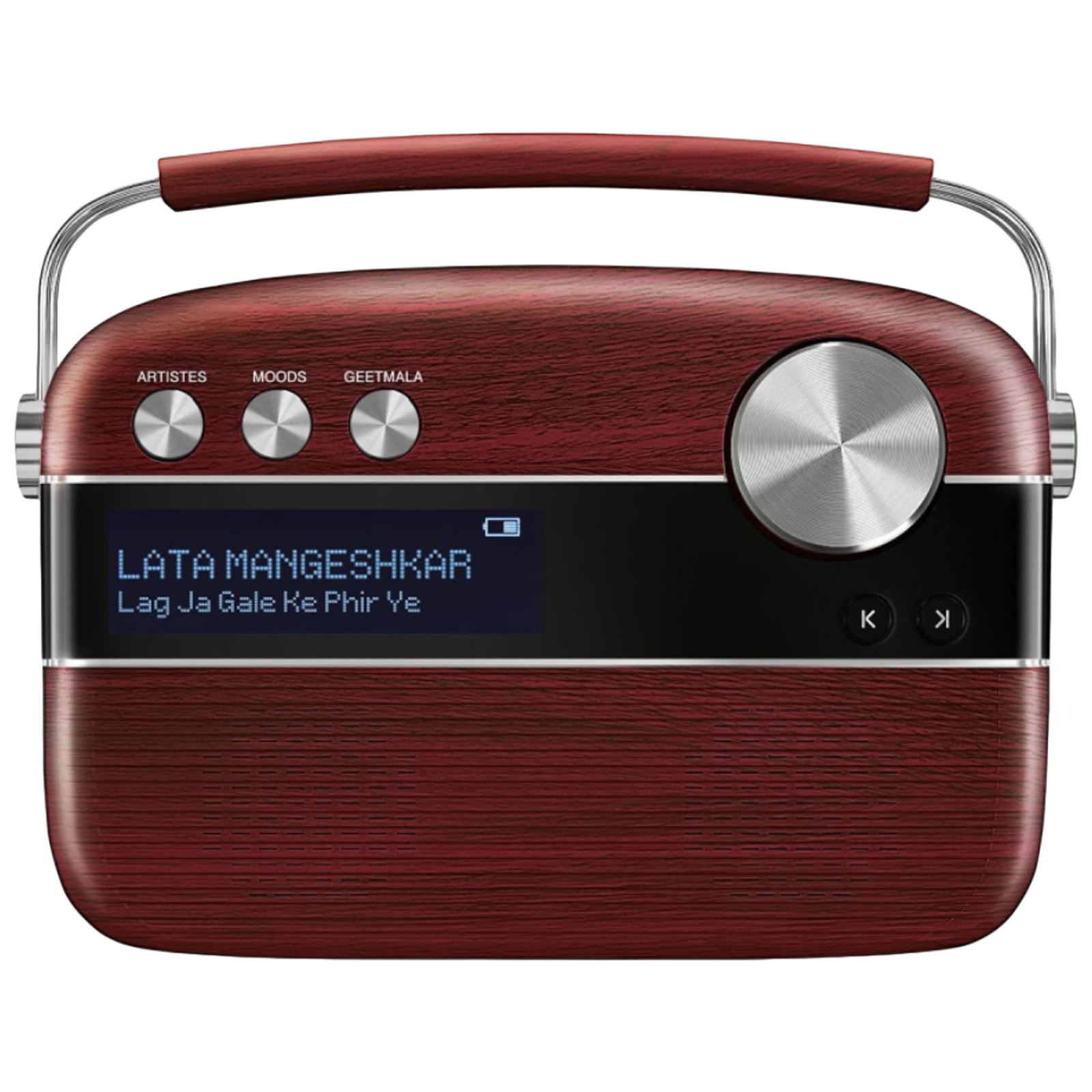 SAREGAMA Carvaan 6 Watts Bengali Music Player (In-Built Stereo Speakers, SC03, Cherrywood Red)