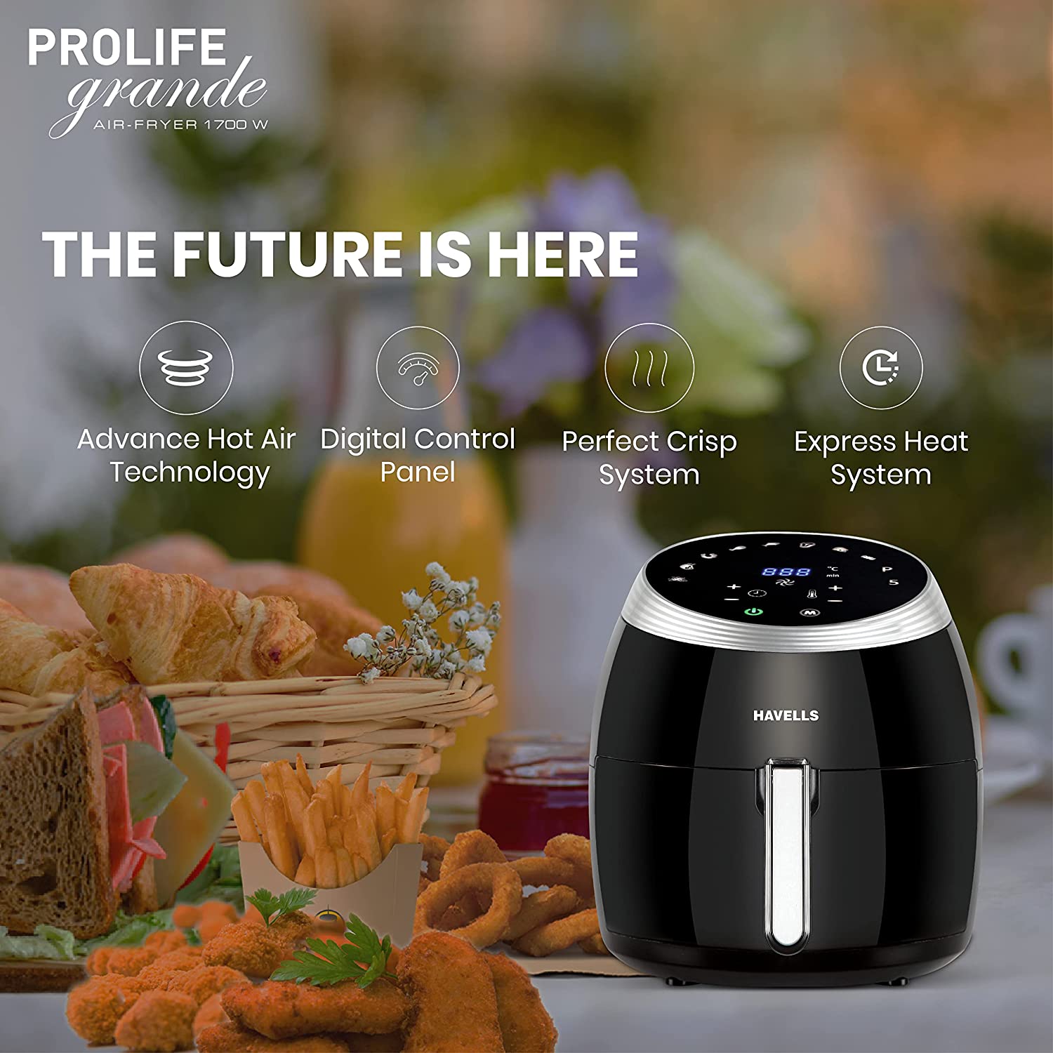 HAVELLS PROLIFE DIGI with Advance Hot Air Technology, Temperature Control Air  Fryer Price in India - Buy HAVELLS PROLIFE DIGI with Advance Hot Air  Technology, Temperature Control Air Fryer online at