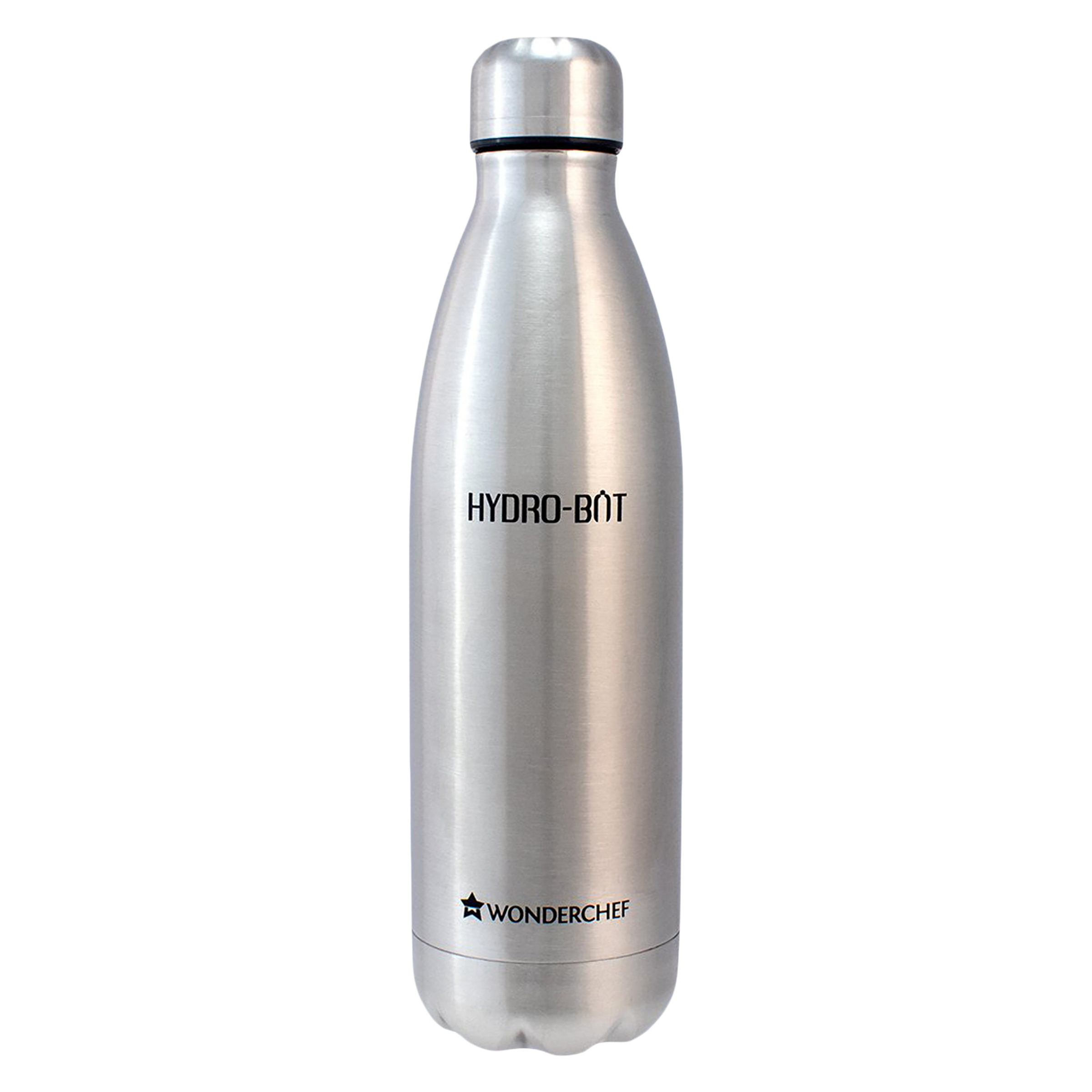 WONDERCHEF Hydro-Bot 500ml Stainless Steel Single Wall Water Bottle (BPA Free, Silver)