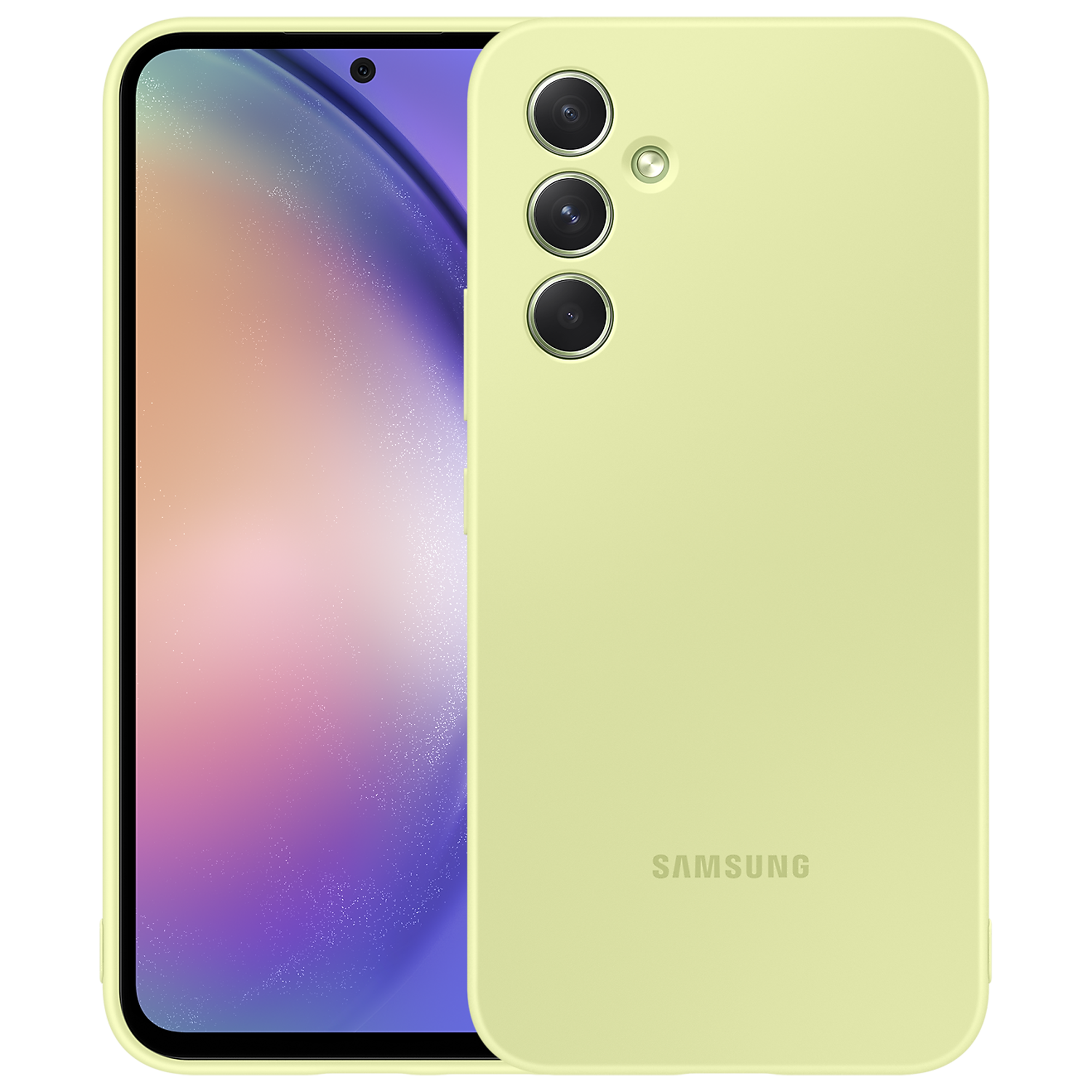 SAMSUNG Soft Silicone Back Case for Galaxy A54 (Scratch Resistant, Lime)