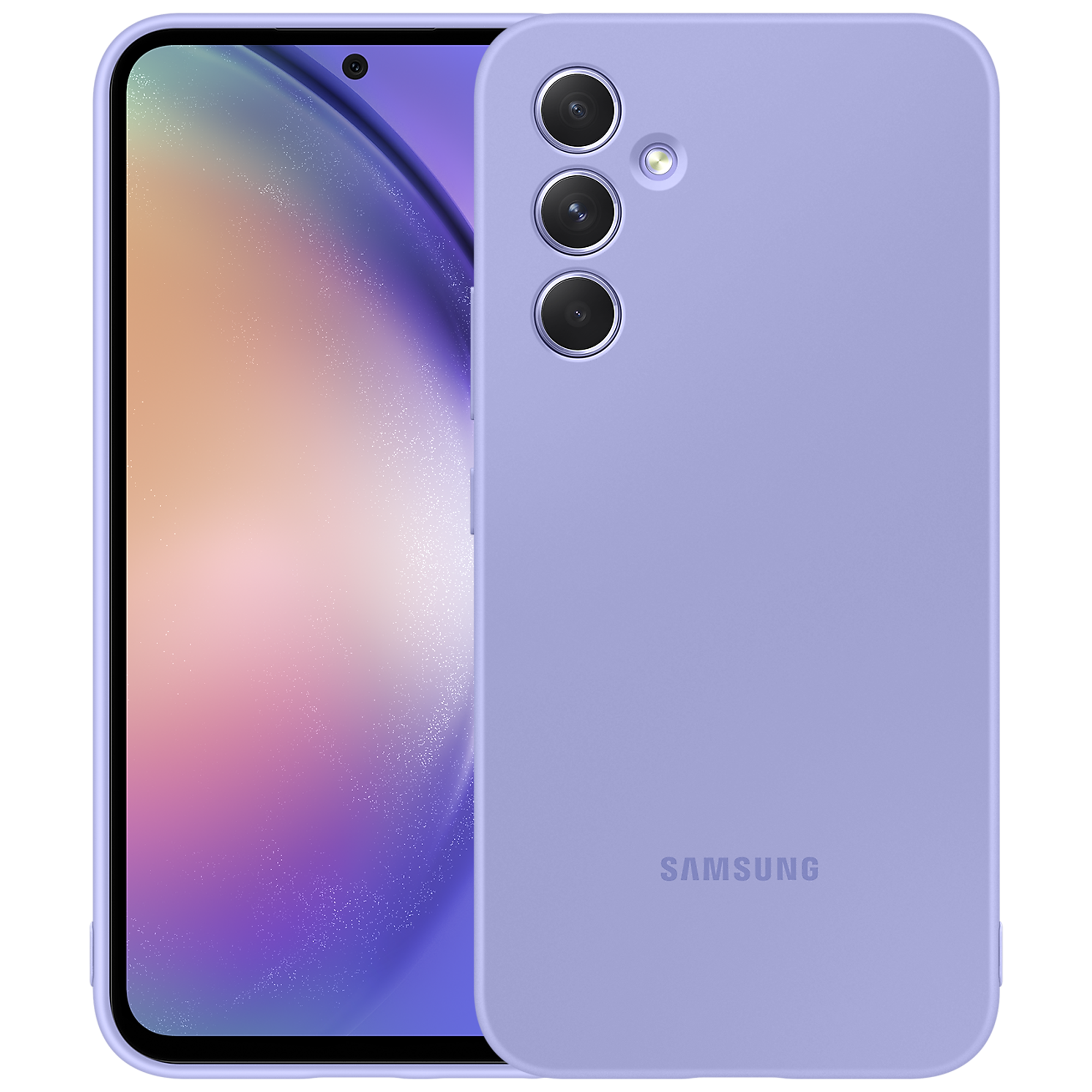 SAMSUNG Silicone Back Cover for Galaxy A54 (Camera Protection, Blueberry)