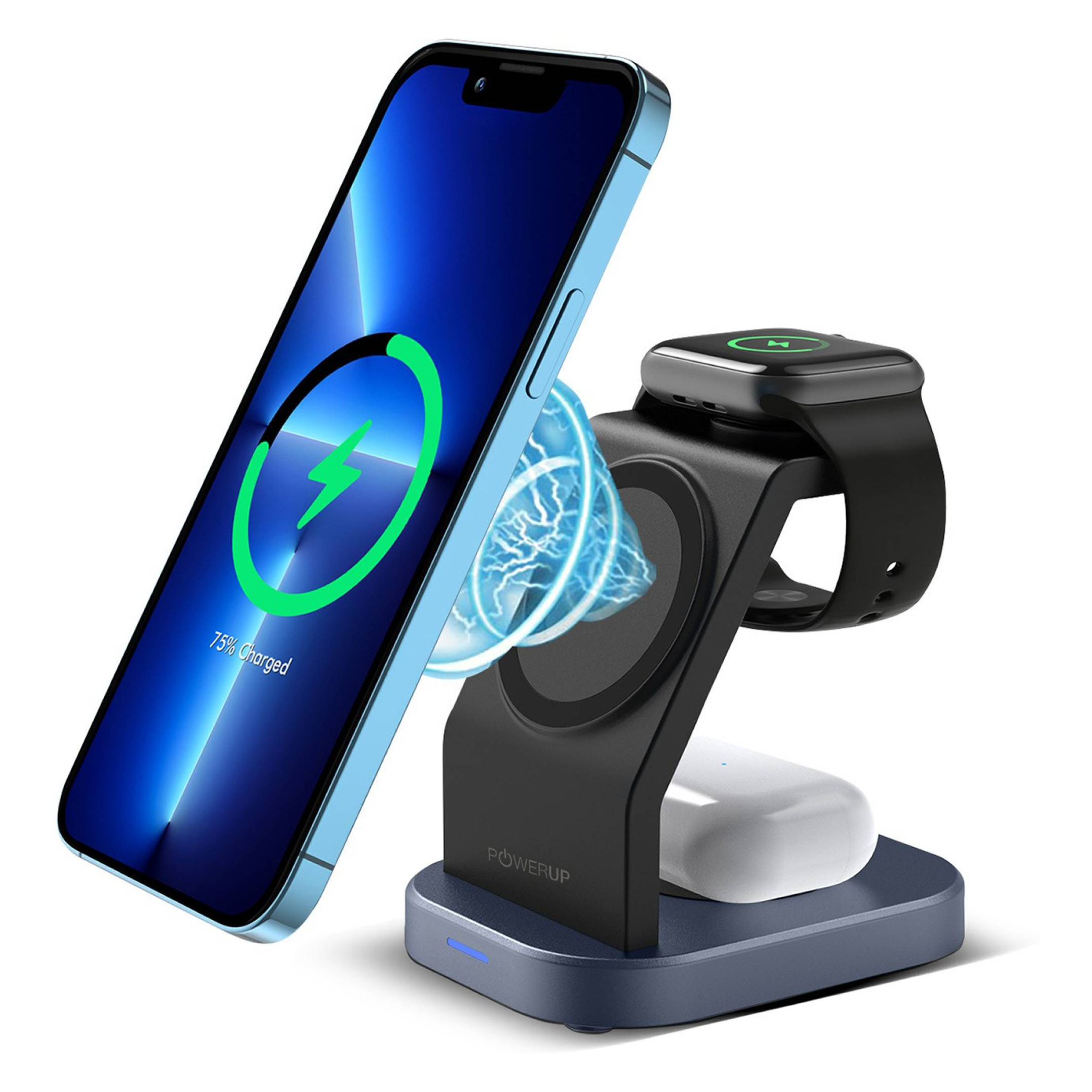 Powerwill Wireless Charger, 15W Magnetic 3 in 1 Fast Wireless Charging Stat  - 通販 - portoex.com.br