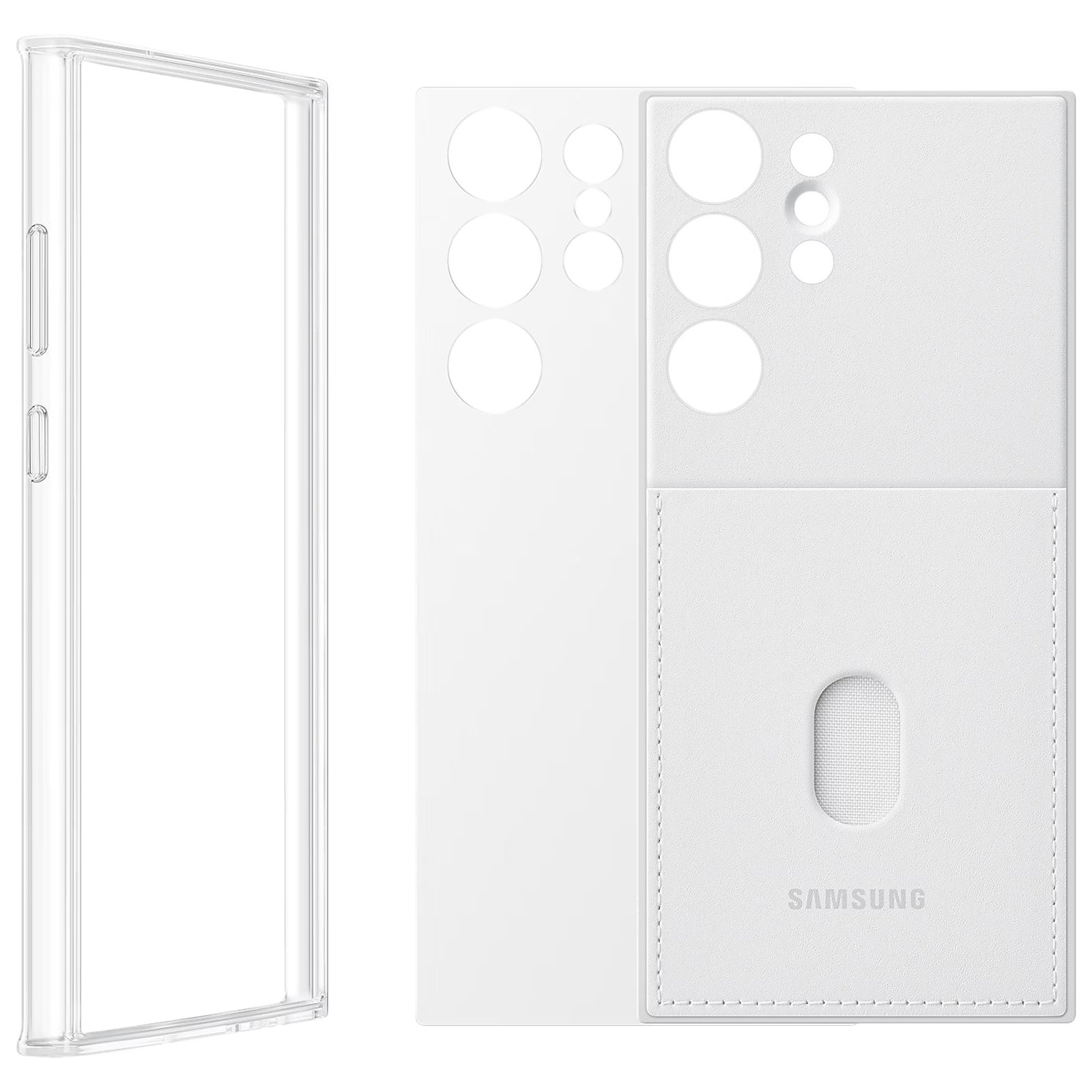 SAMSUNG Soft Bio Back Case for Galaxy S23 Ultra (Card Holder, White)