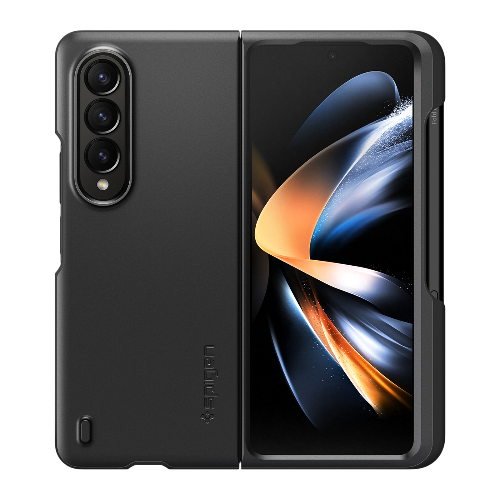 

spigen Thin Fit P TPU, Polycarbonate Back Case for SAMSUNG Galaxy Z Fold 4 (Wireless Charging Support, Black)