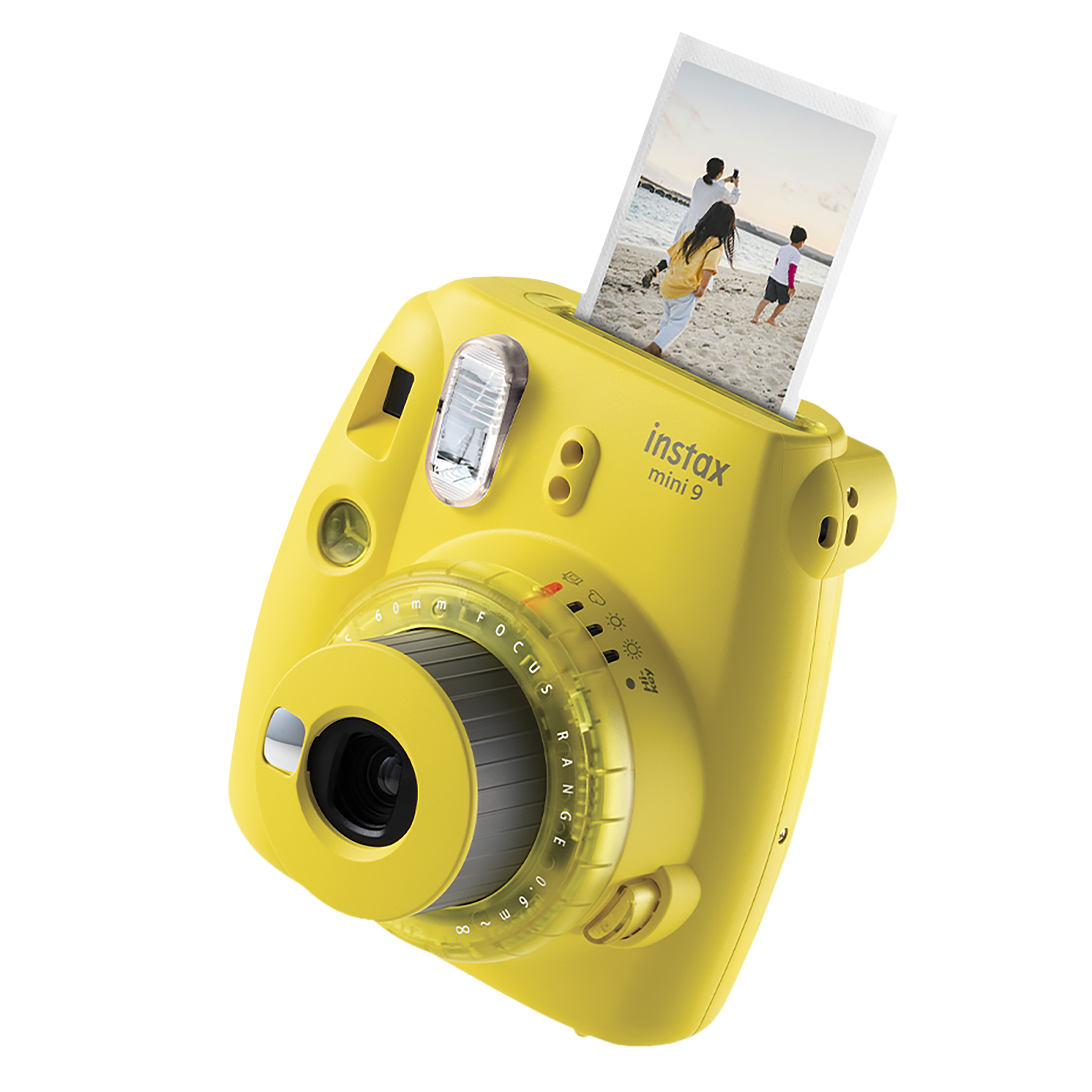 Fujifilm instax mini 9 Instant Film Camera with Clear Accents, Yellow  16632972