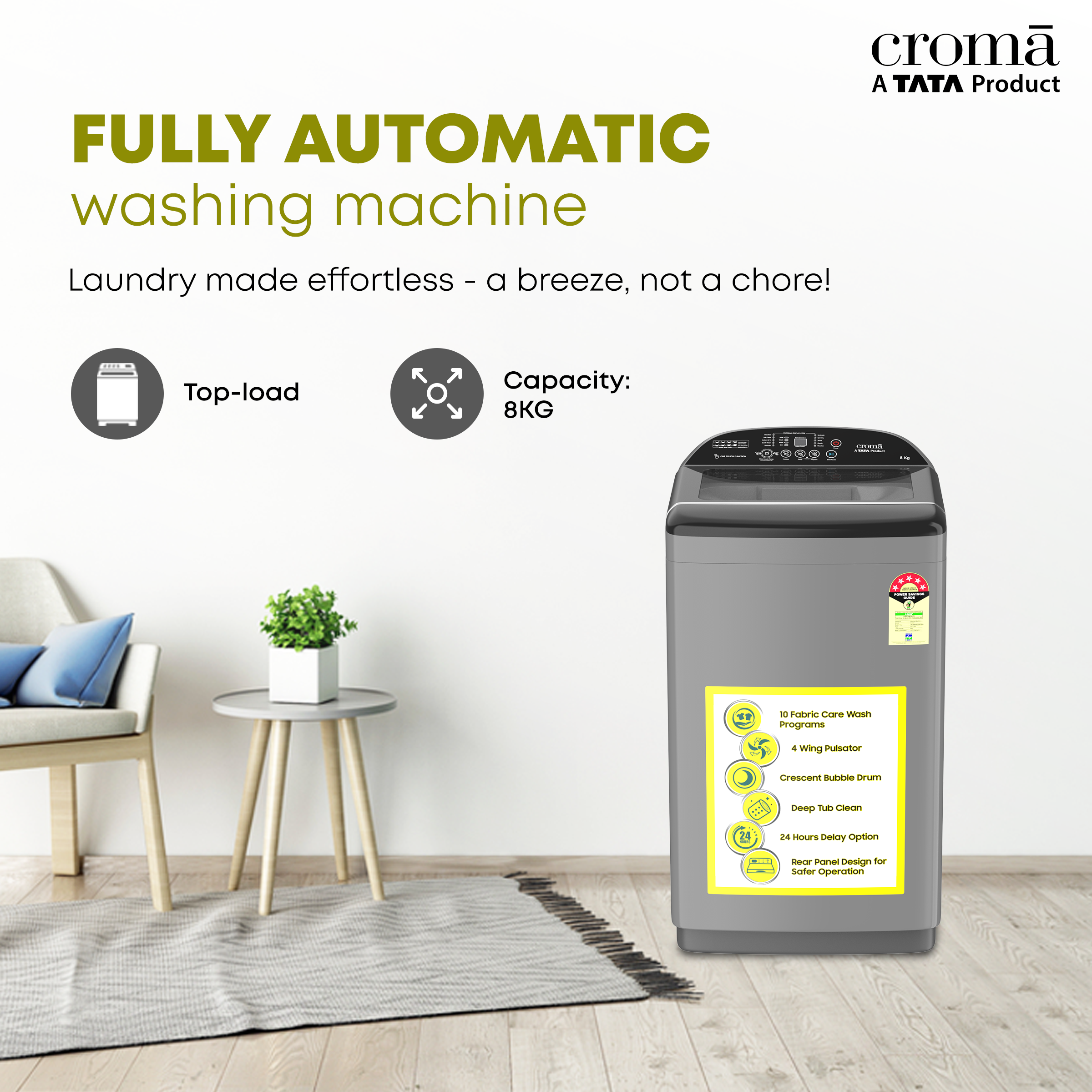 croma washing machine 8kg