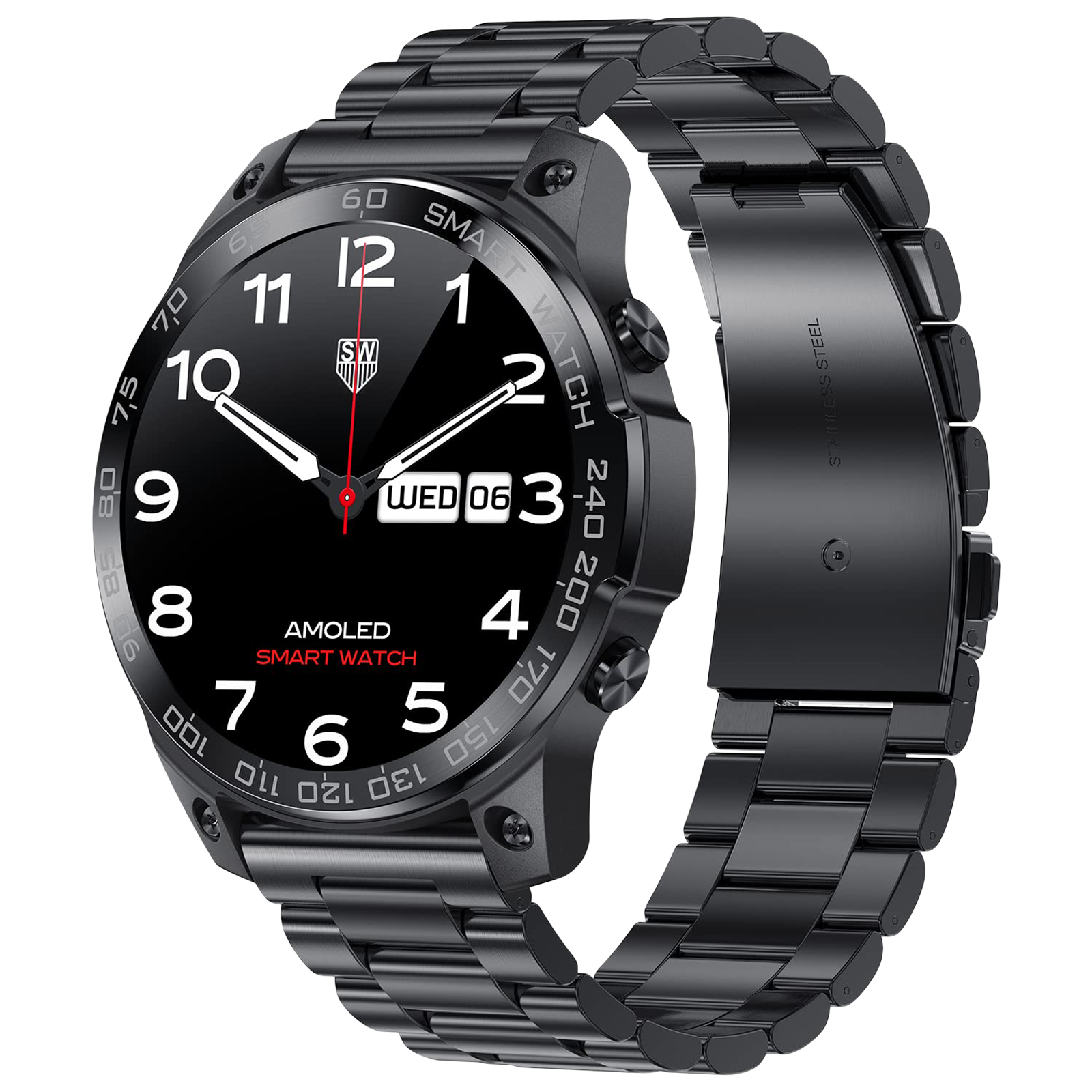 

FIRE-BOLTT Dagger Luxe Smartwatch with Bluetooth Calling (36.3mm AMOLED Display, IP68 Water Resistant, Black Strap), Black ss