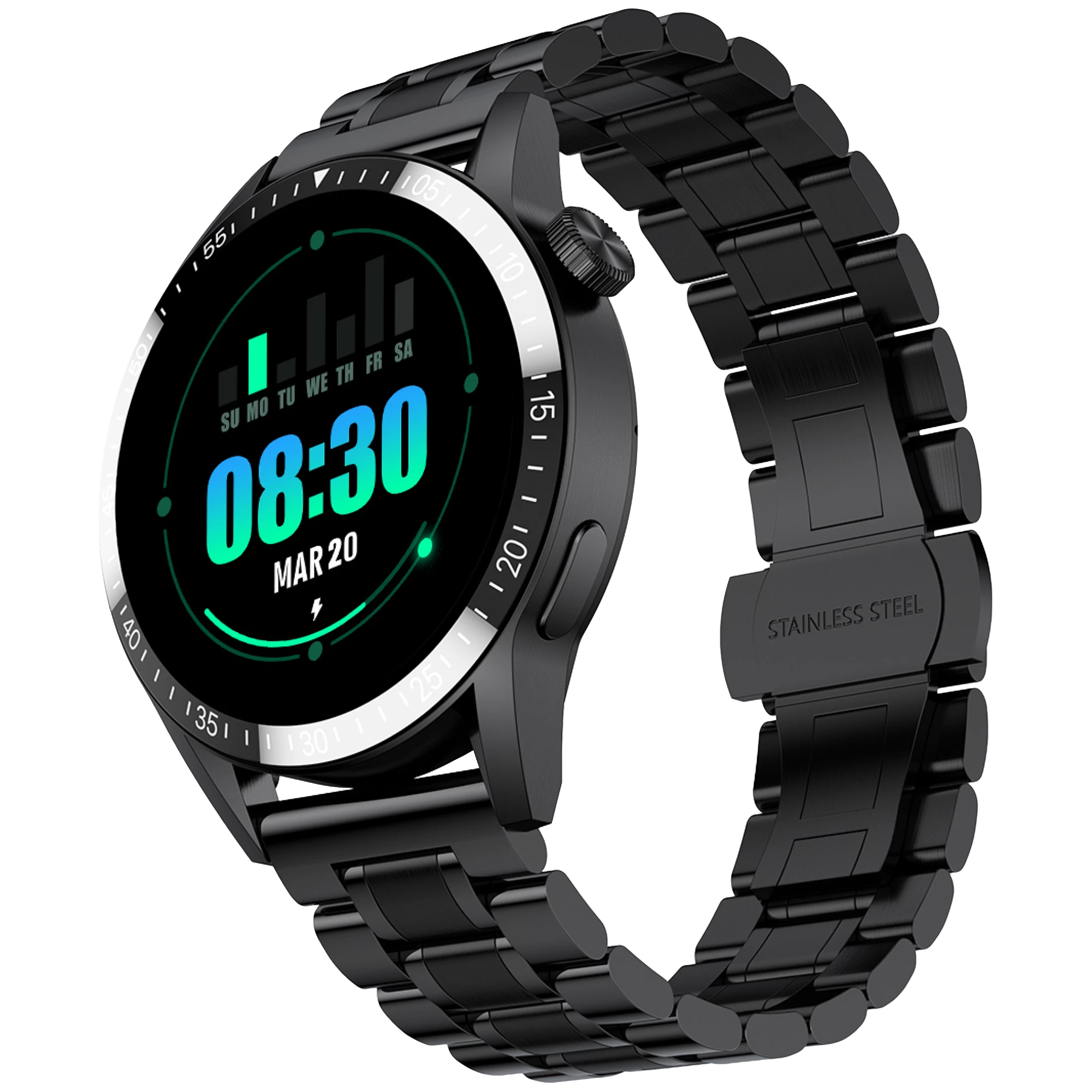 FIRE-BOLTT Ultimate Smartwatch with Bluetooth Calling (35.3mm LCD HD Display, IP68 Water Resistant, Black Strap)