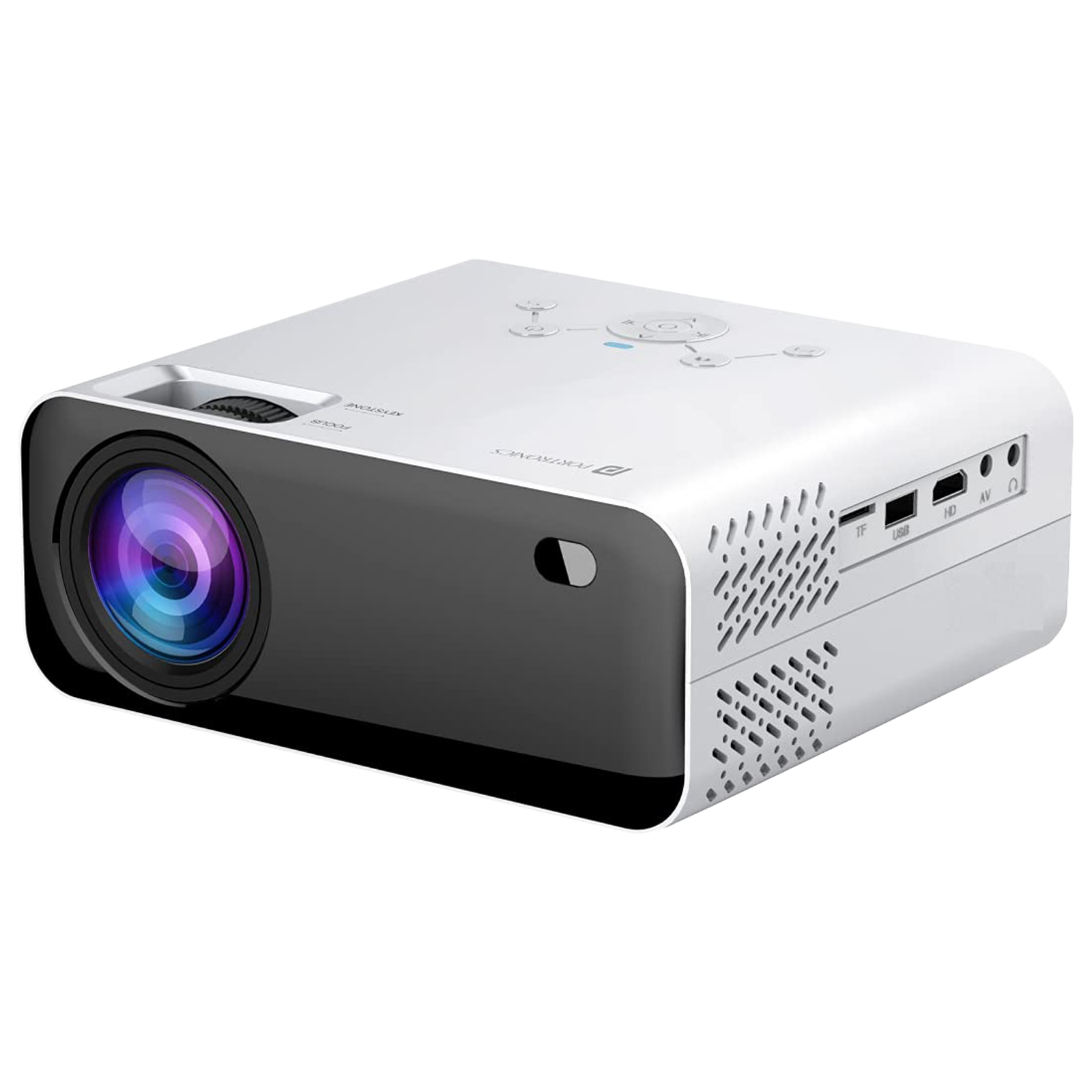 PORTRONICS BEEM 200 Plus Full HD LED Projector (200 Lumens, HDMI, WiFi, USB, VGA, Ultra-Vivid Picture, POR 283, White)
