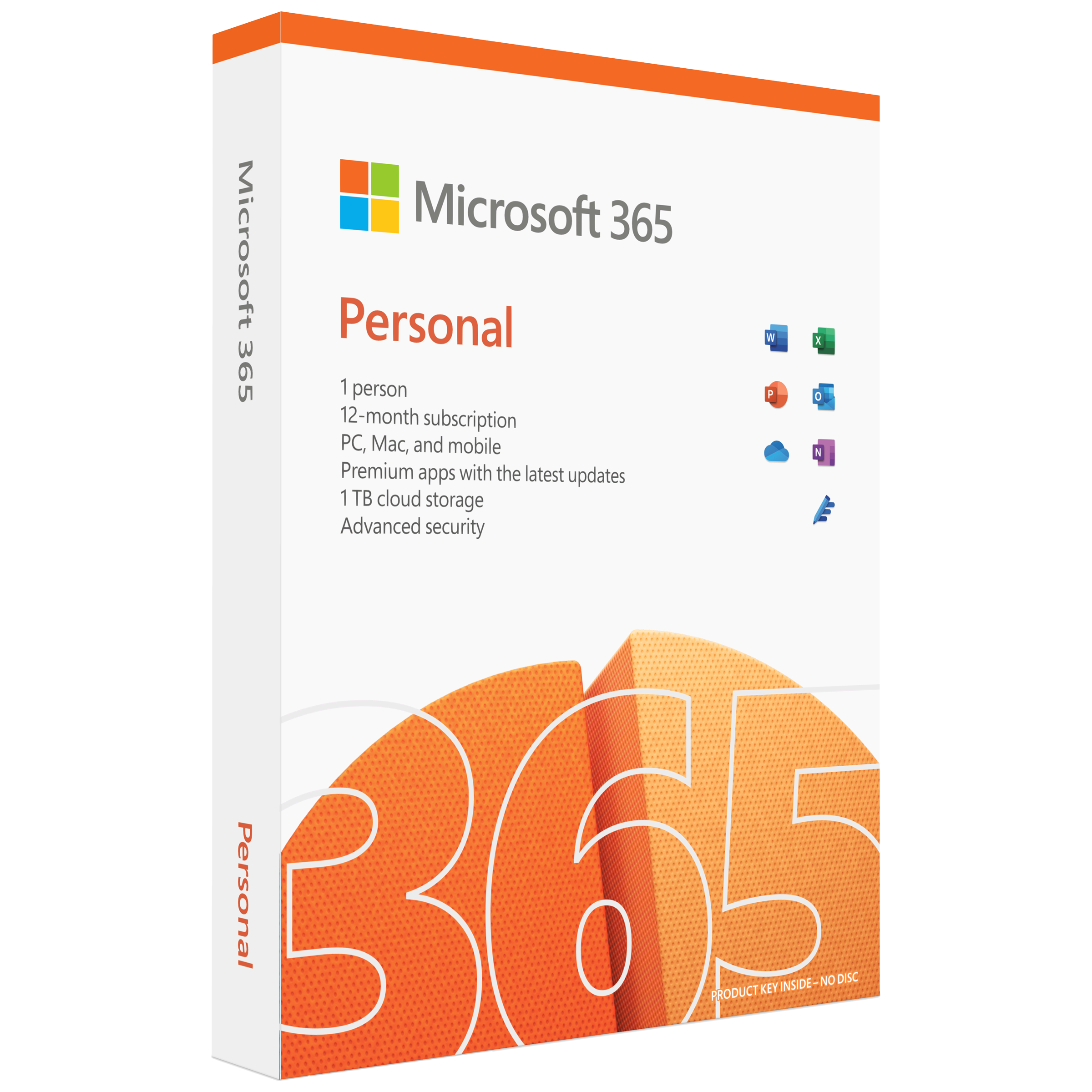 

Microsoft 365 Personal For PC, Mac, iOS and Android (5 Devices, 1 Year), White/red