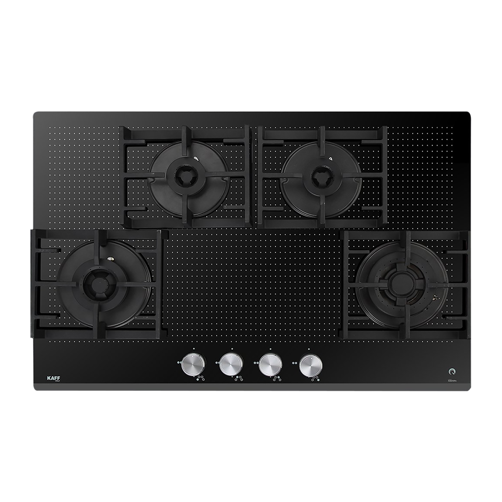 

KAFF Novara Tempered Glass Top 4 Burner Automatic Electric Hob (Heavy Duty Cast Iron Pan Support, Black)